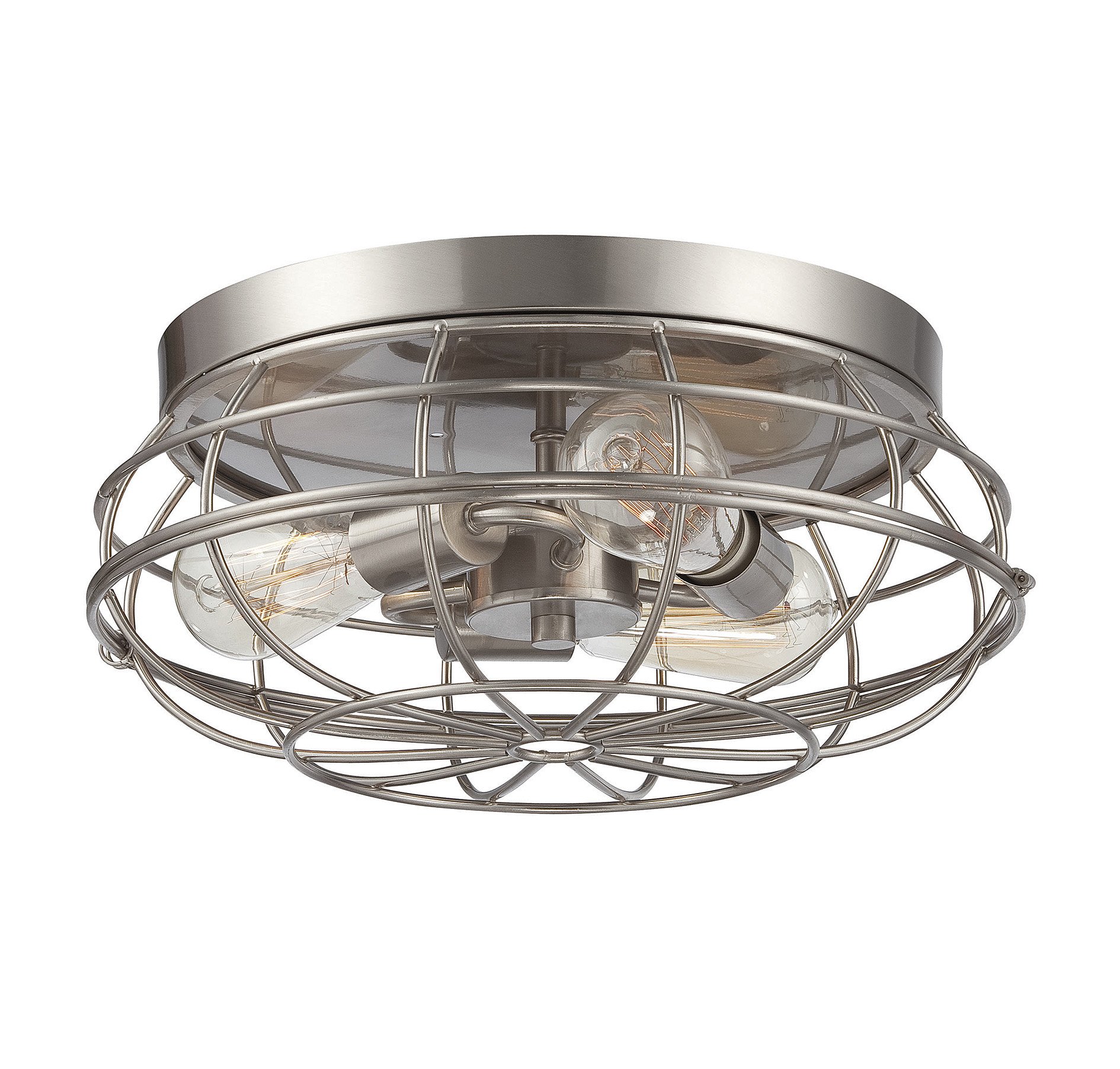 Savoy House Scout Flush Mount Ceiling Light in Satin Nickel - 6-8074-15-SN - Modern Lighting Fixture for Bedroom, Hallway & Kitchen