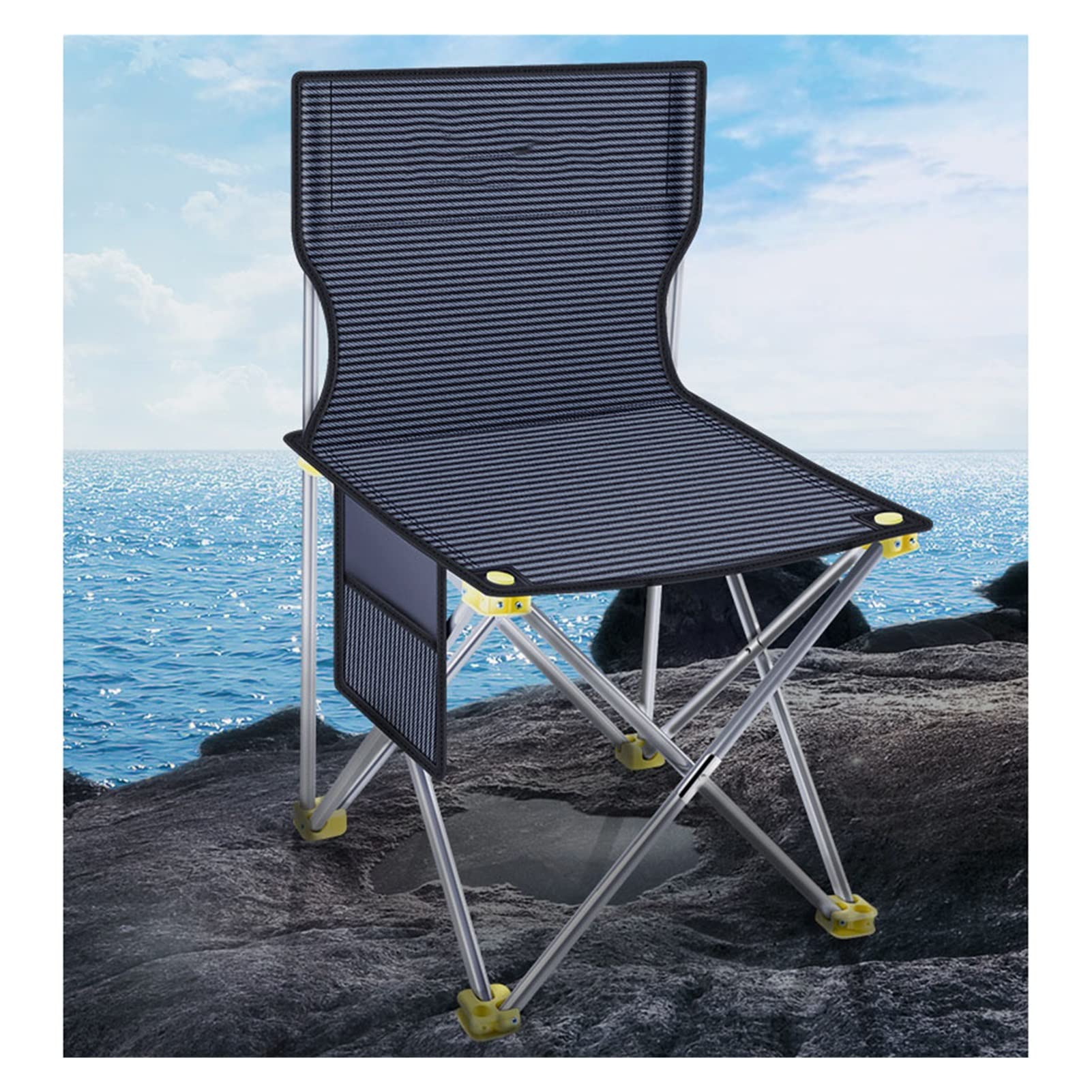 Lightweight Portable Folding Camping Chair with Carrying Bag - 300lbs Capacity, Aircraft-Grade Aluminum Frame, Blue - Perfect for Backpacking, Fishing, Hiking & Outdoor Adventures