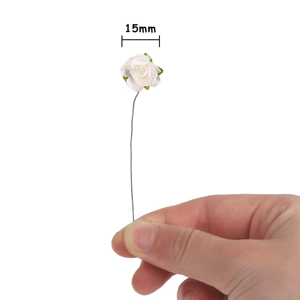 Mini Paper Flowers 144pcs - Mulberry Rose DIY Crafts for Wedding Decor & Scrapbooking