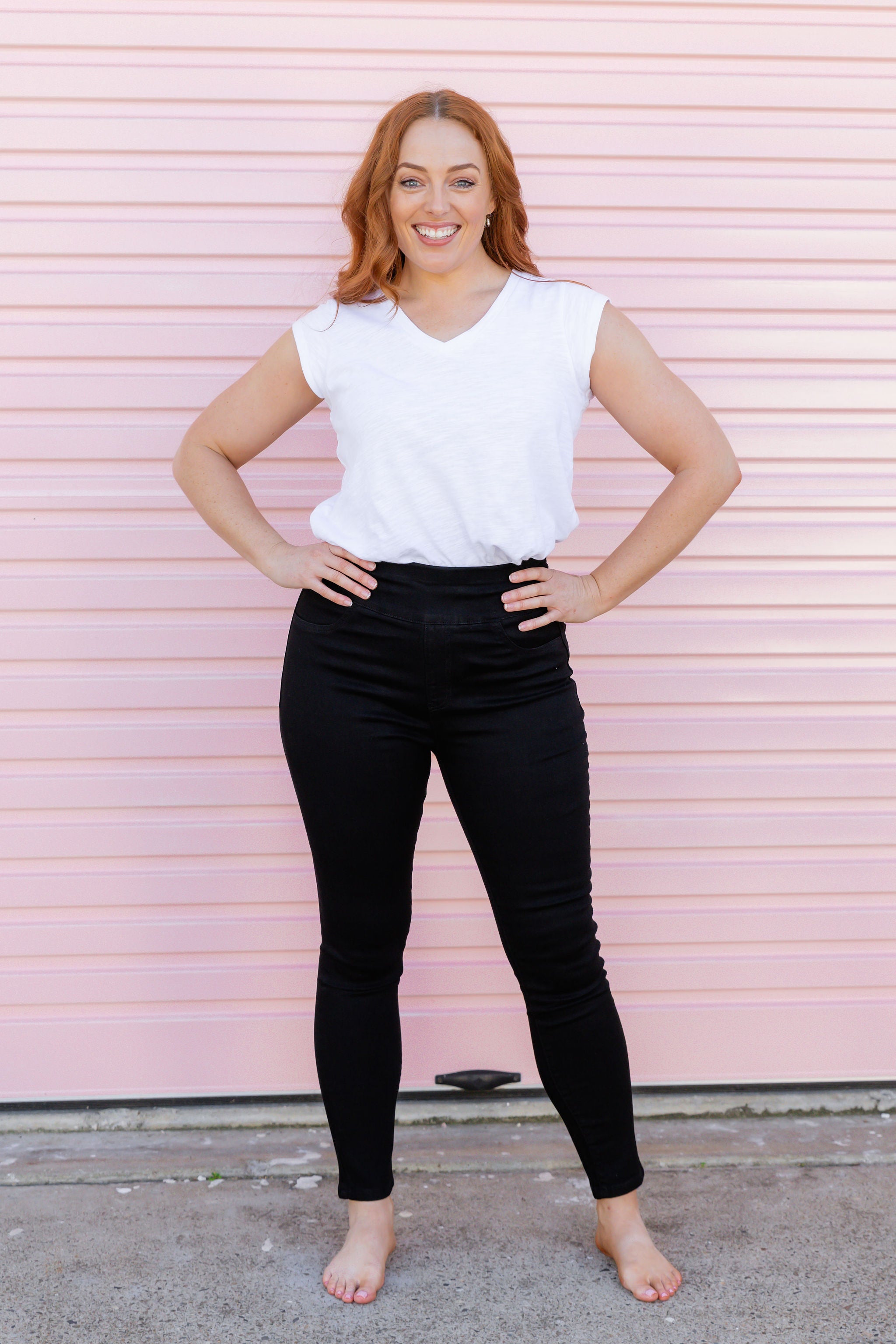 Corey Stretch Pull-On Jeans for Women - Black Denim Pants with Comfortable Waistband | Perfect for Casual Wear, Office & Travel