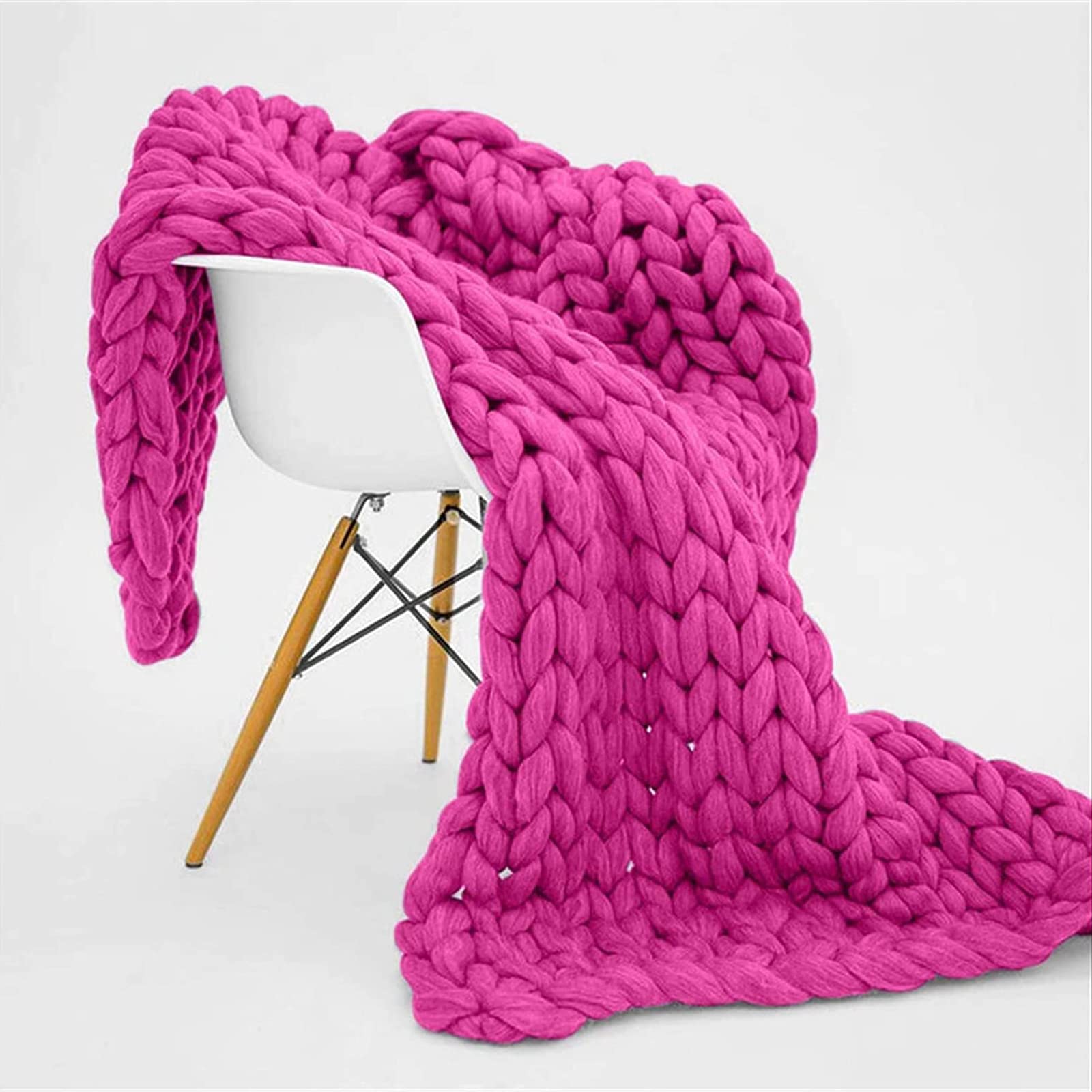 XYXH Chunky Knit Blanket - 200x200cm Soft Chenille Yarn Cable Knit Weighted Throw for Adults - Cozy Oversized Handmade Crochet Blanket for Couch, Bed, Sofa & Winter Warmth - Perfect Gift for Christmas, Housewarming