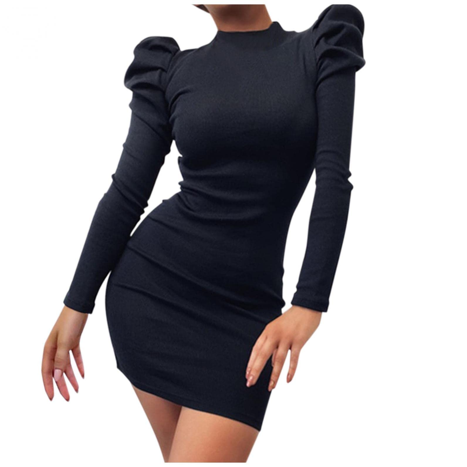 Elegant Women's Party Dress - Sexy Long Sleeve Ruched Bodycon Wrap Cocktail Mini Dress for Club, Night Out, and Special Occasions