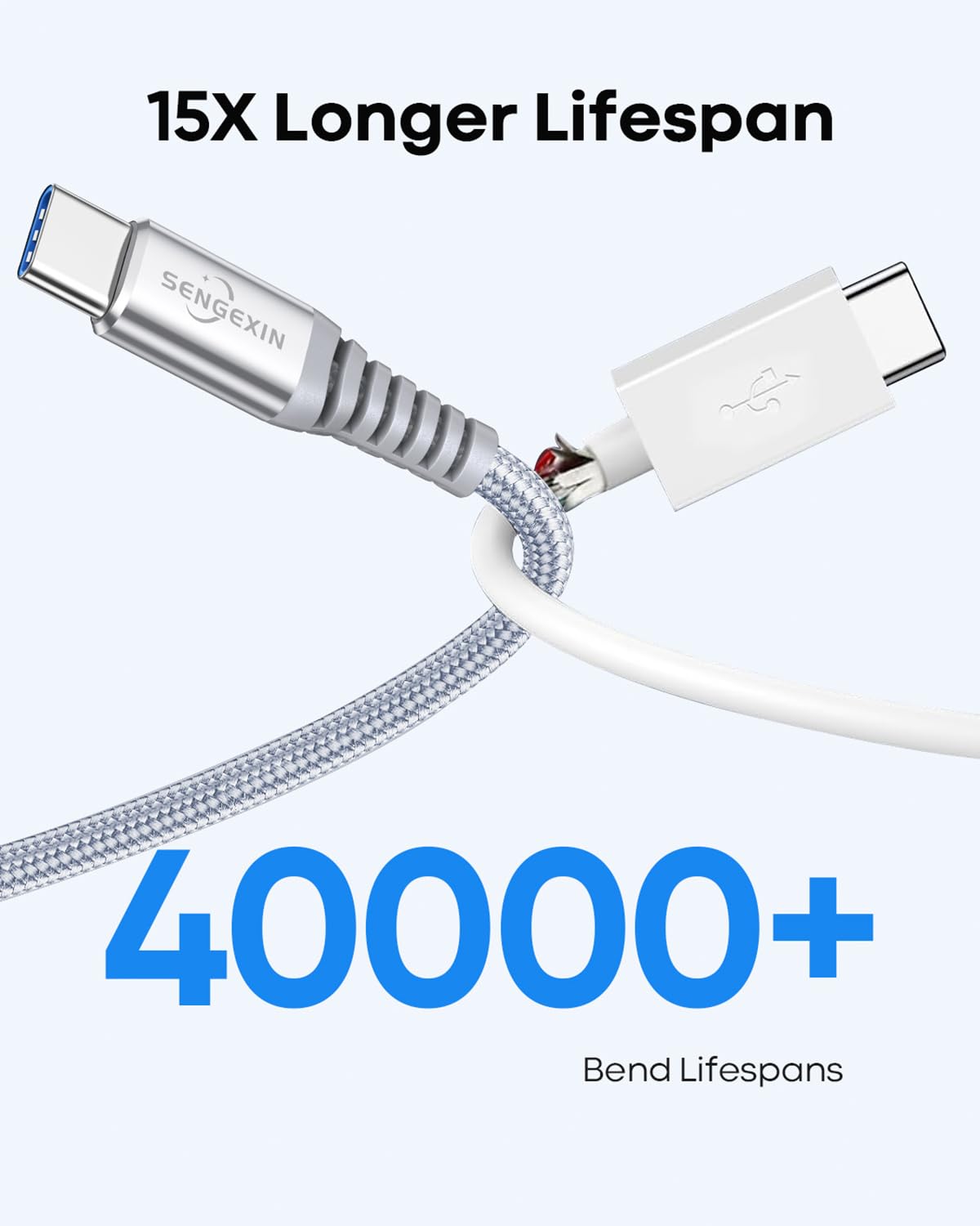 3-Pack 6.6ft USB C to USB A Fast Charging Cable, 4A Braided Nylon Cord for Samsung Galaxy S23/S22/S21/S20/S10/S9/S8/Note 20/10 & A Series - Durable Charger for Home, Office & Travel