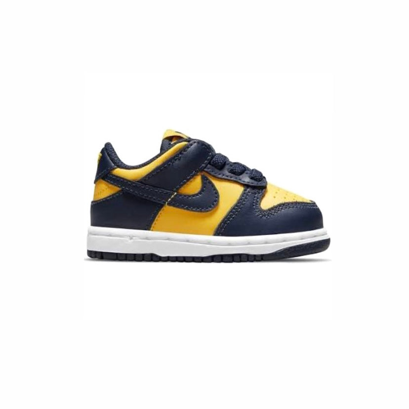 Nike Toddler Dunk Low Sneakers - Michigan Colorway 2021 Edition - Comfortable & Stylish Shoes for Boys & Girls - Perfect for Casual Wear, Playdates & School Activities