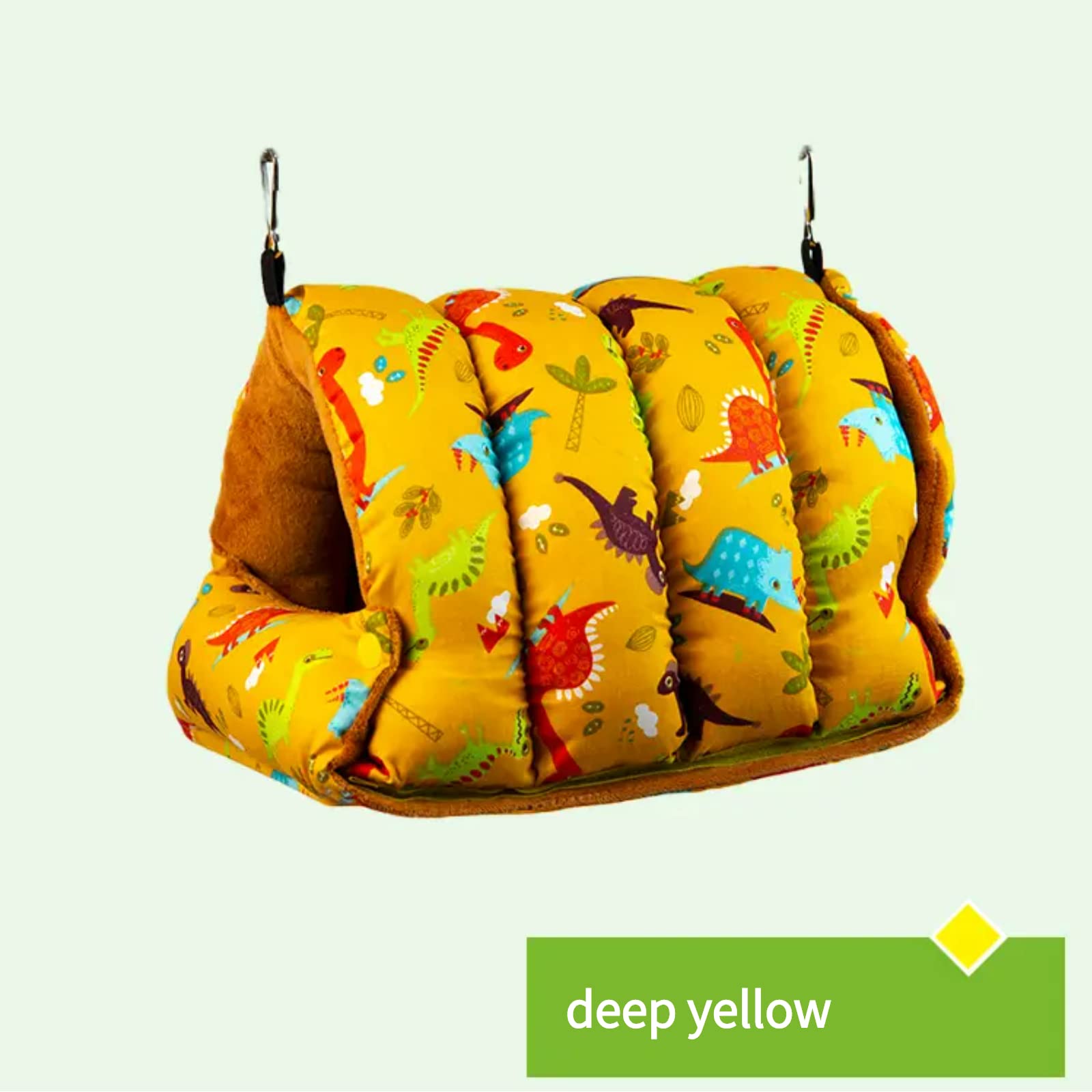 Washable Winter Bird Nest Hammock - Cozy Sleeping Bed & Hideaway for Parrots, Parakeets, Cockatiels, Budgies & Lovebirds (Large, Deep Yellow) - Perfect for Cage Accessories & Bird Comfort