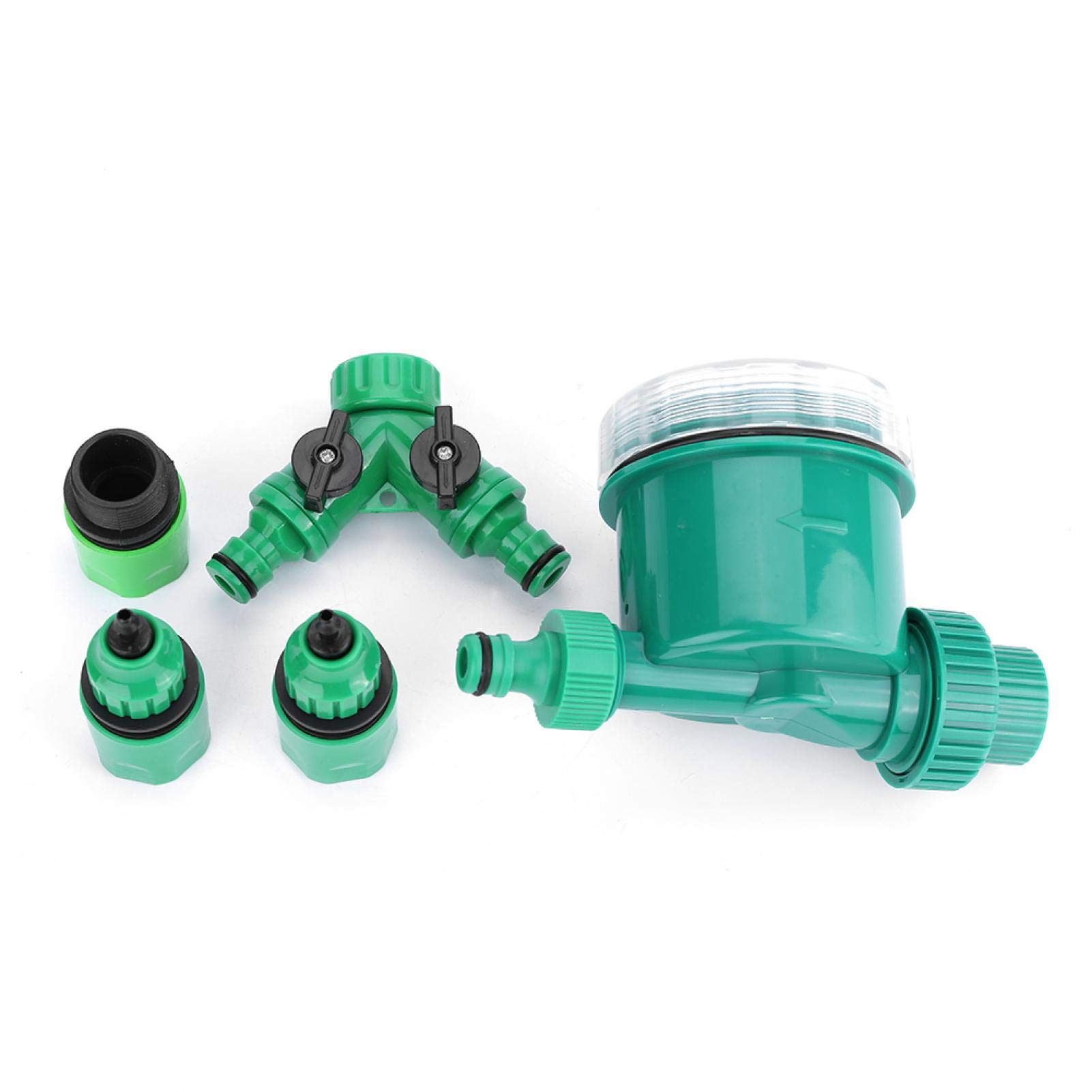 Ftory 5-Piece ABS Y-Type Garden Irrigation Timer Connector Set - Quick Connect for Drip & Sprinkler Systems - Green (0~40℃) - Perfect for Lawn, Garden & Greenhouse Watering
