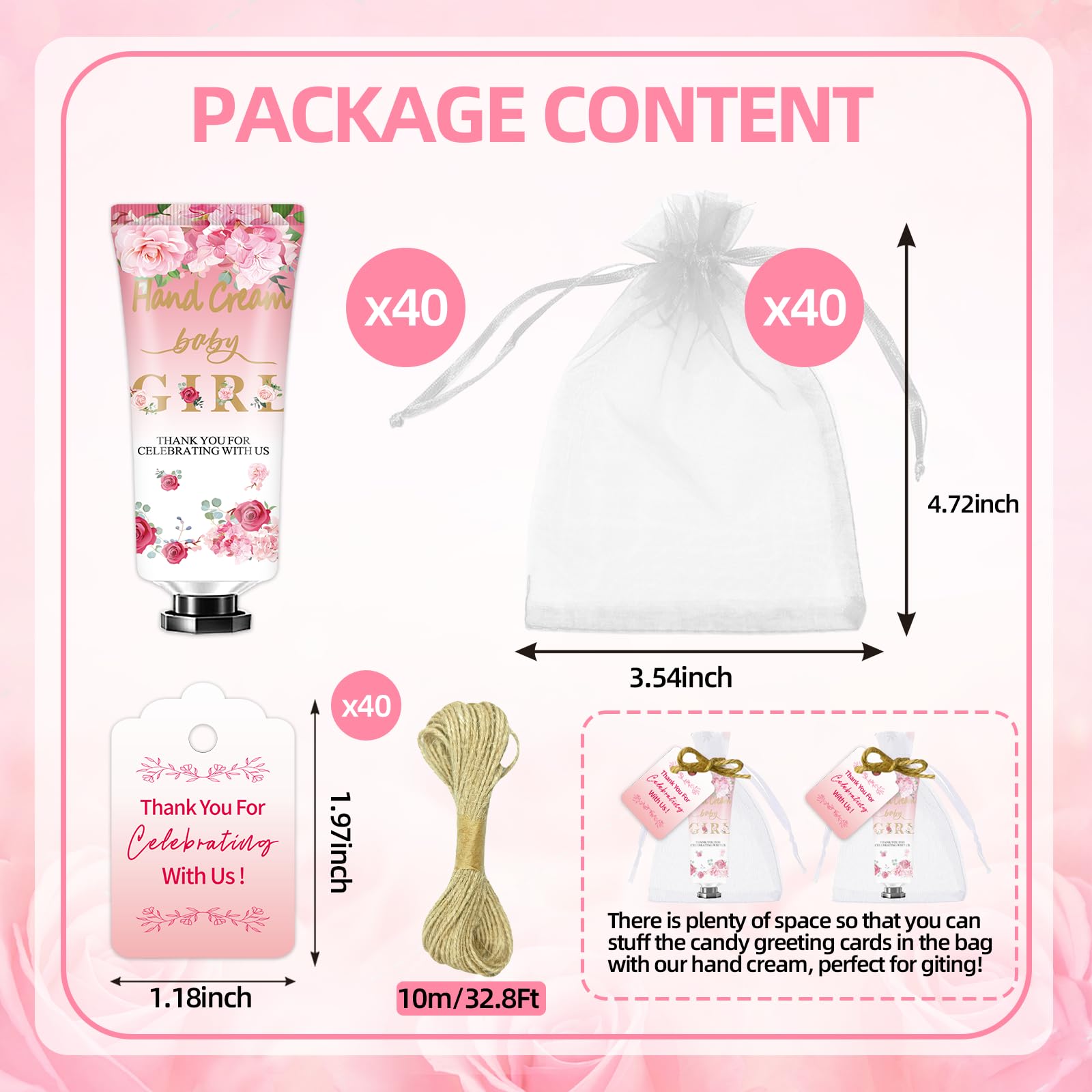40 Pack Baby Shower Hand Cream Gift Set - Moisturizing Hand Cream for Wedding Favors, Party Gifts & Thank You Gifts - Perfect for Baby Shower Guests, Bridal Showers & Special Events