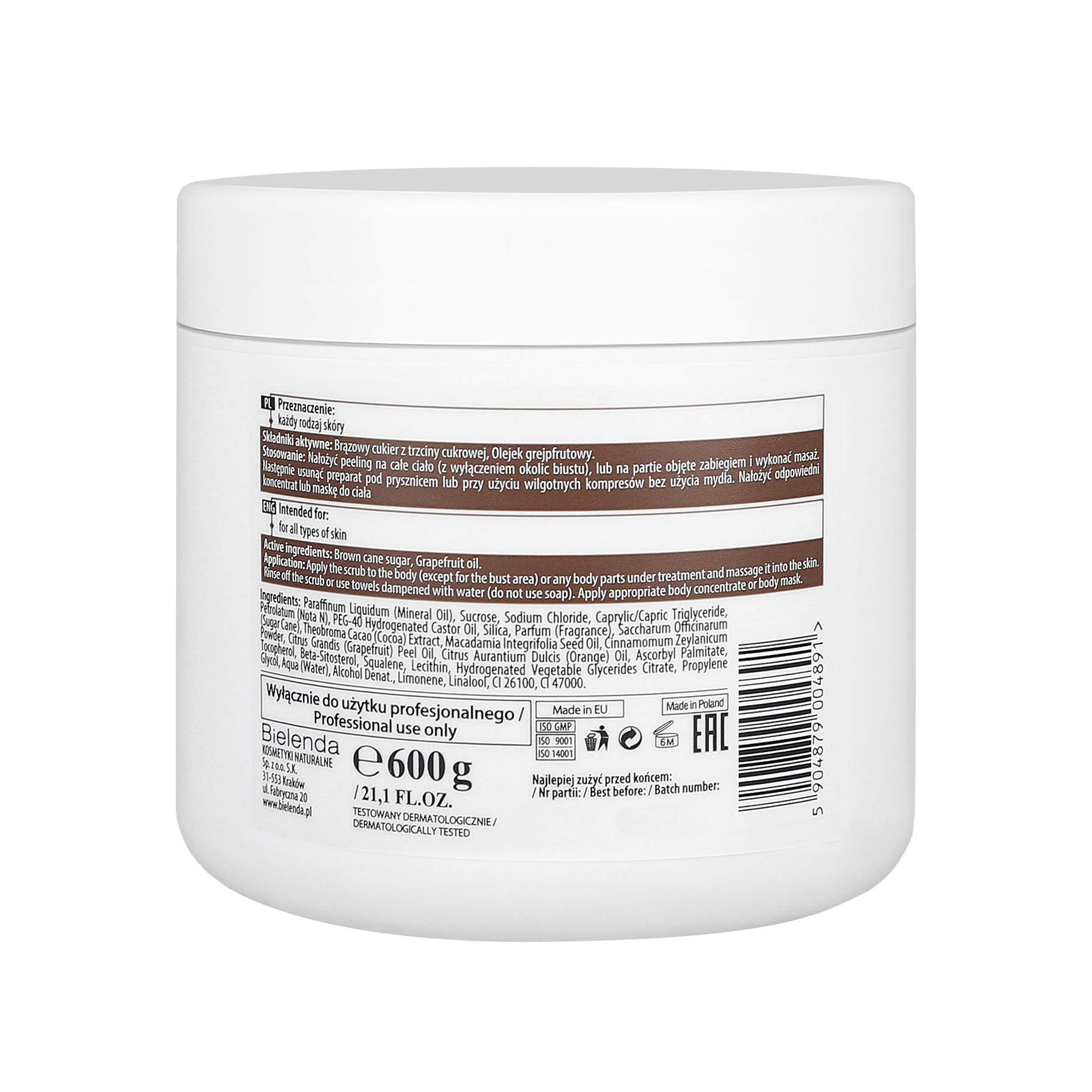 Bielenda Exfoliating Body Scrub - 180g | Deep Cleansing & Skin Renewal | Perfect for Dry Skin & Pre-Shave Preparation