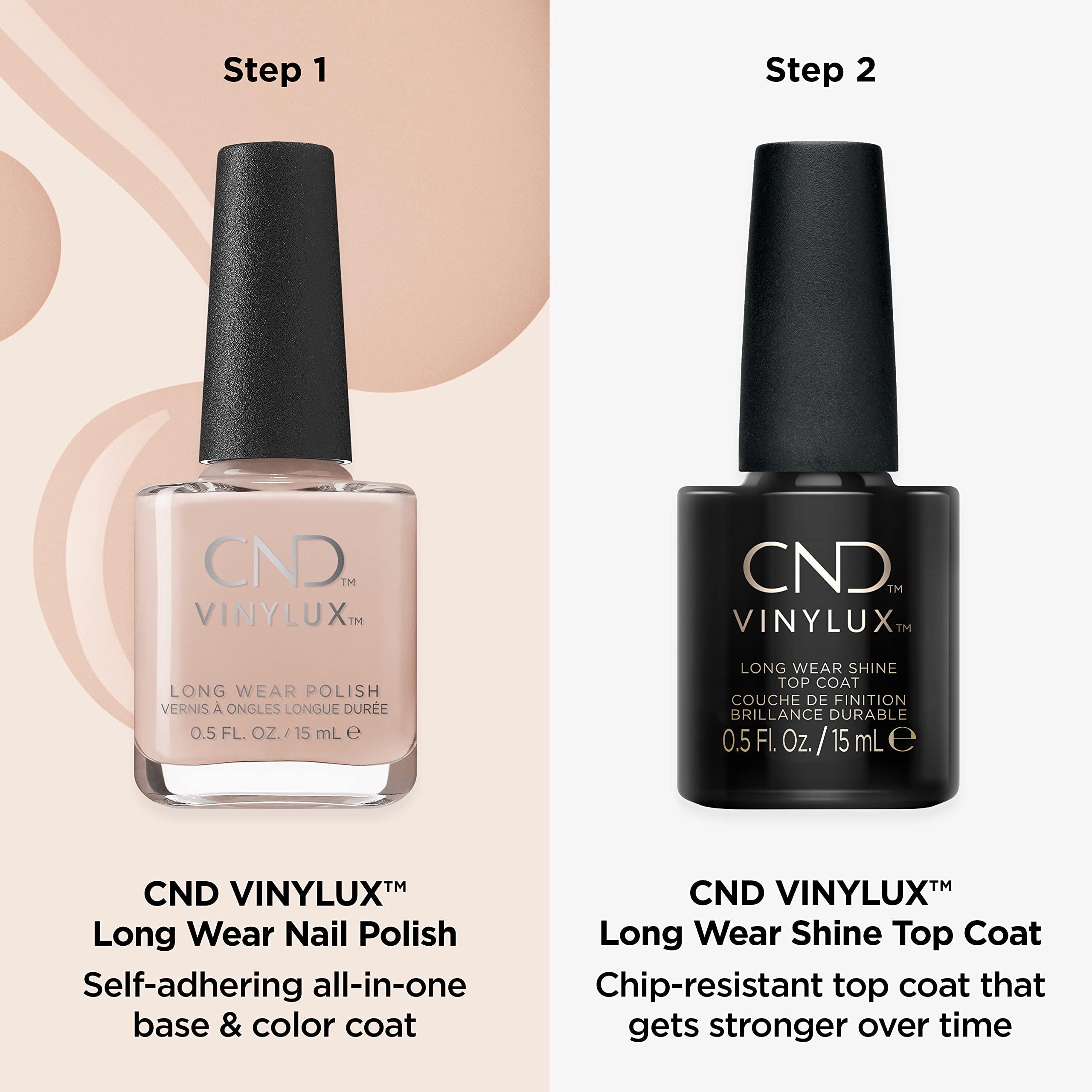 CND Vinylux Long Wear Shine Top Coat - Quick Drying Nail Polish, Easy Removal, 0.5 Fl Oz - Perfect for Salon Quality Manicures at Home & Professional Nail Care