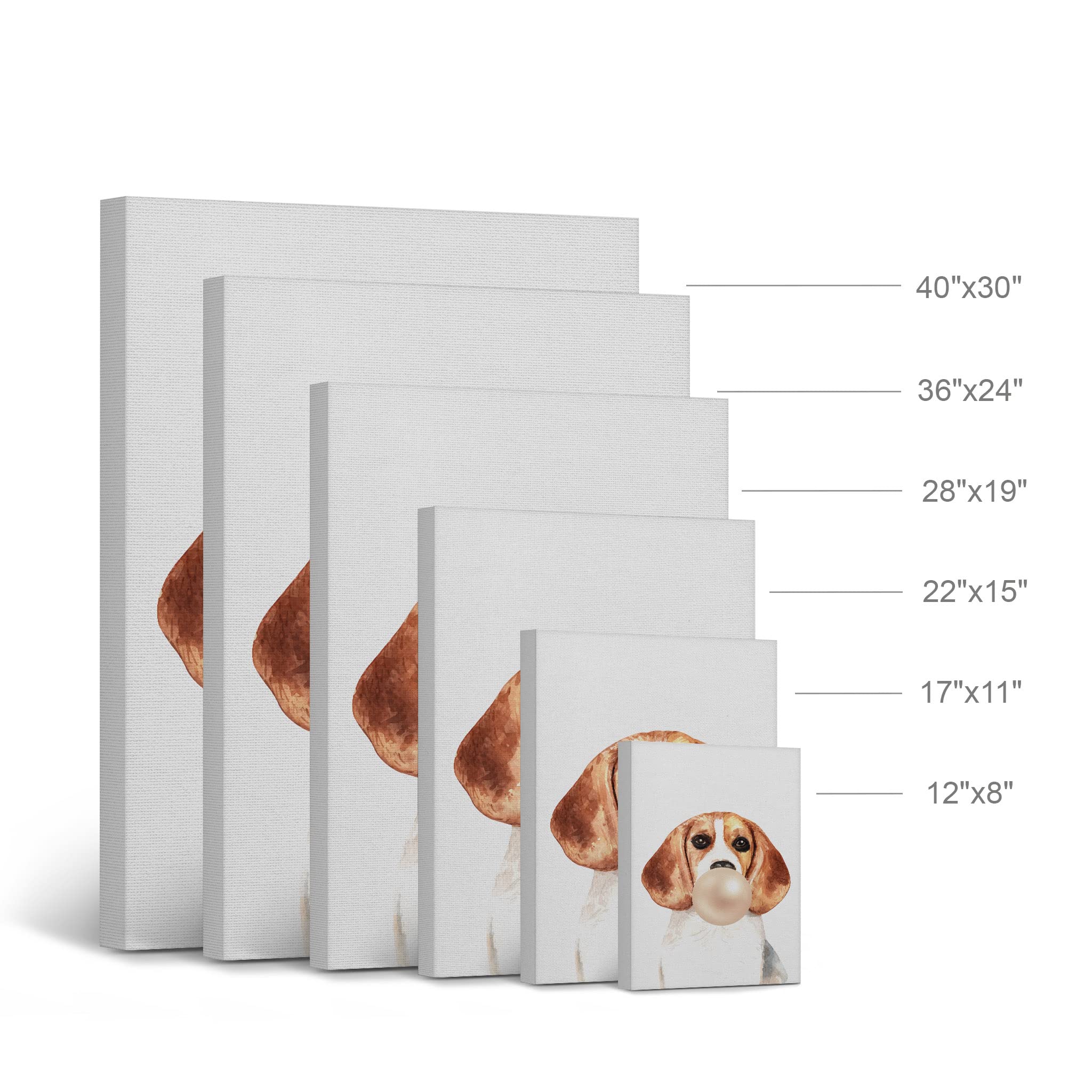 Beagle Dog Chewing Bubble Gum Canvas Wall Art Print - 22x15 Inch Pet Lover Gift, Animal Pop Art for Office, Living Room, Bedroom & Nursery Decor | Unique Dog Portrait for Home & Kids Room