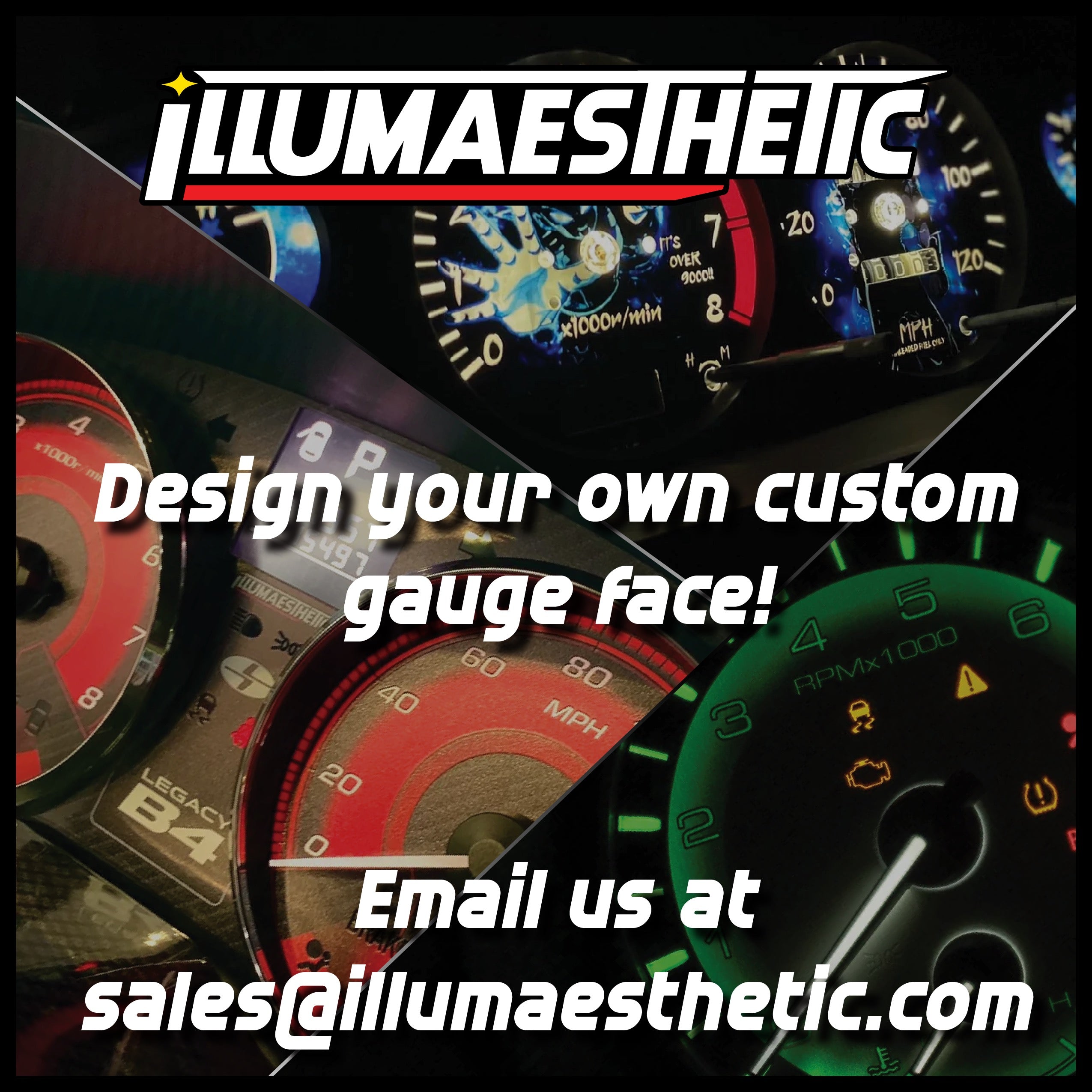 Illumaesthetic Custom Honda Civic EG6 Gauge Faces - High-Performance Dashboard Dials for Racing & Car Enthusiasts - Perfect for Upgrades & DIY Projects