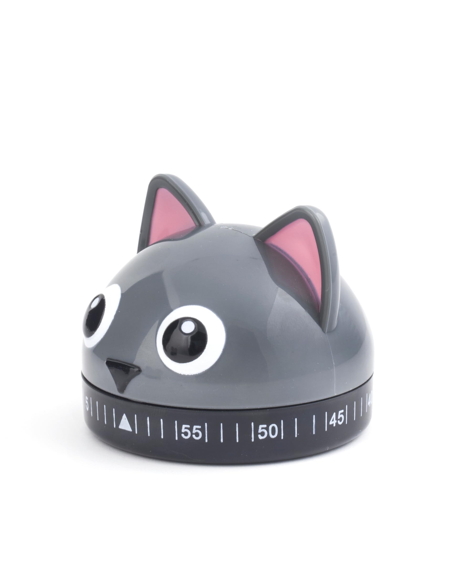 Kikkerland Stainless Steel Kitchen Timer - Cat Design, 7x6x9 cm, Perfect for Baking, Cooking & Time Management in Home & Professional Kitchens