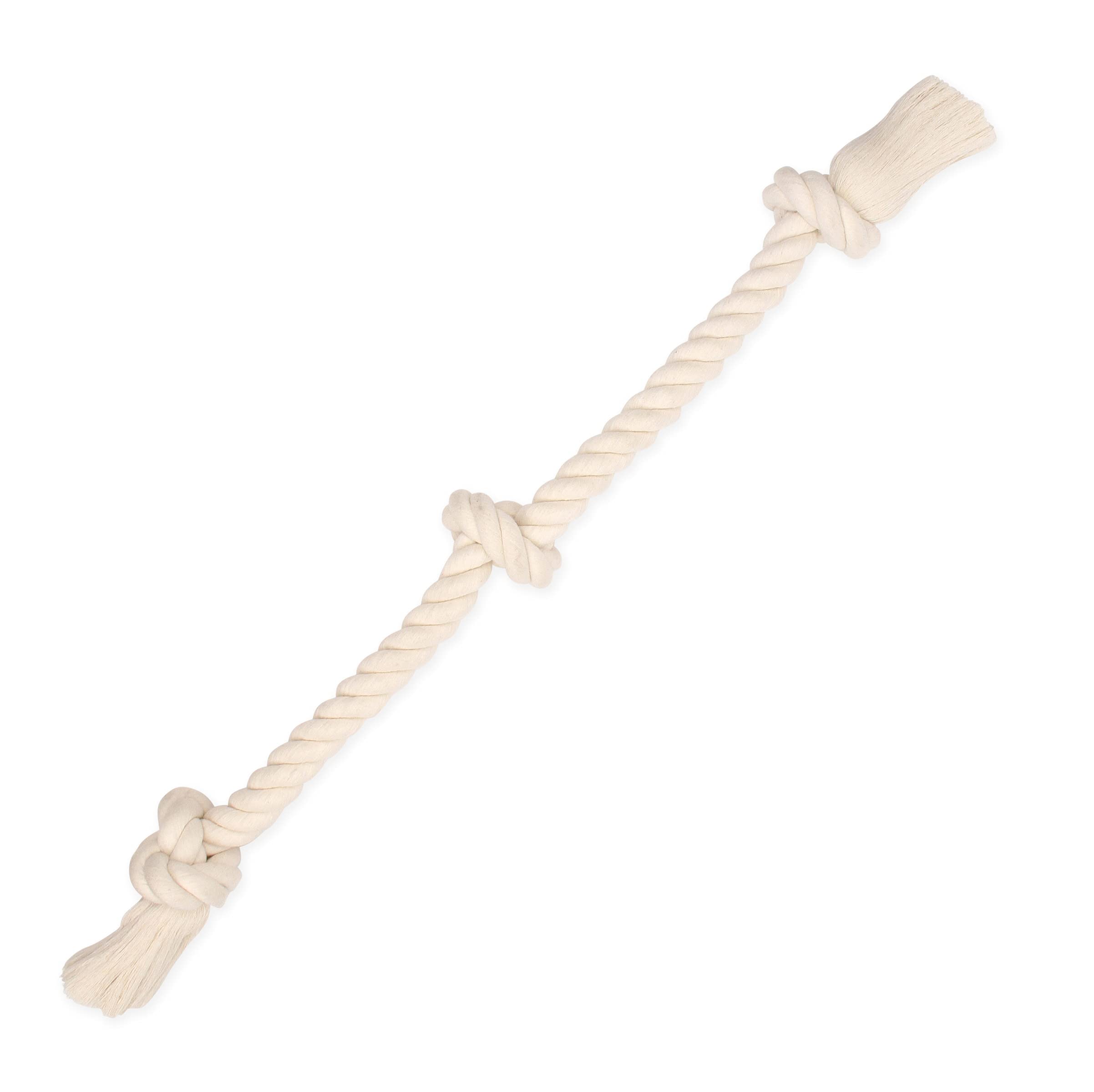 100% Natural Cotton Rope Dog Chew Toy - Mammoth Flossy Chews Premium White Knot Rope for Large & XL Dogs (36