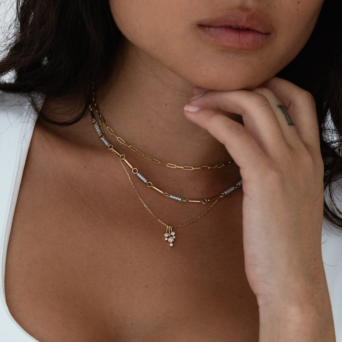 Pavé Sloan Necklace - Elegant Cubic Zirconia Pendant for Women | Perfect for Weddings, Parties & Everyday Wear