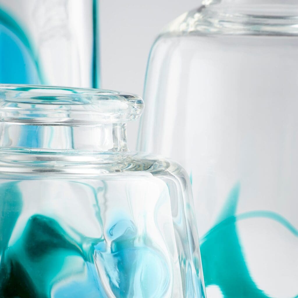 Cyan Design 11070 Tahoe Vase - Blue & Clear Glass Medium Size - Perfect for Home Decor, Wedding Centerpieces & Floral Arrangements