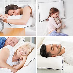 2 Pack Queen Size Cooling Bed Pillows for Side, Back & Stomach Sleepers - Luxury Soft Supportive Down Alternative Pillows with Plush Filling (White) | Perfect for Hot Sleepers & Allergy Relief