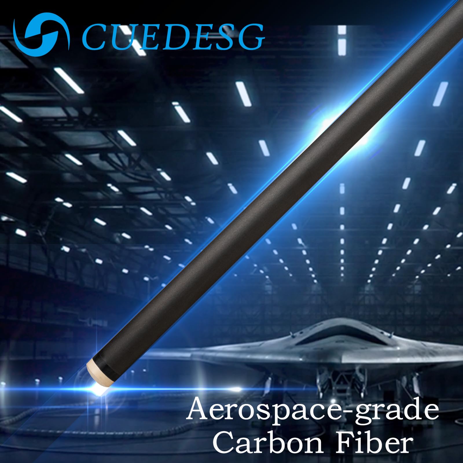 13mm Carbon Fiber Jump Break Cue Shaft - Low Deflection Professional Pool Stick for Punch Shots | Perfect for 8-Ball, 9-Ball & Snooker Players