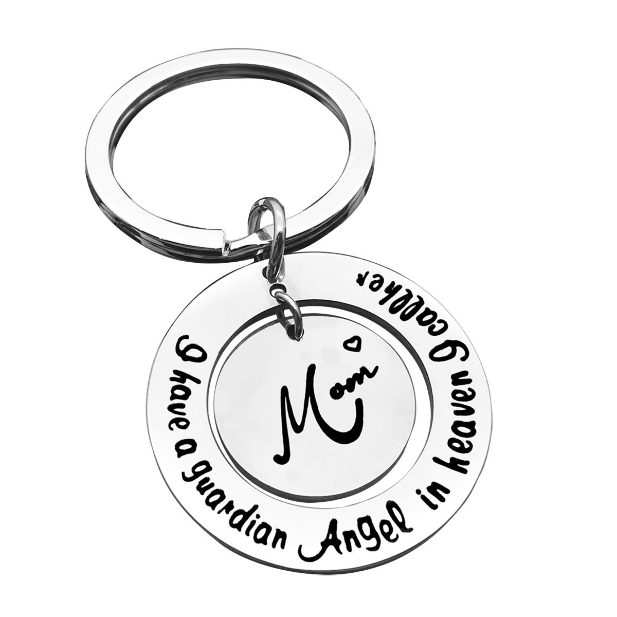 Heavenly Guardian Angel Mom Memorial Keychain - In Memory of Mom Sympathy Gift, Remembrance Jewelry for Loss, Perfect for Mother's Day, Funeral Keepsake & Comforting Grieving Gift