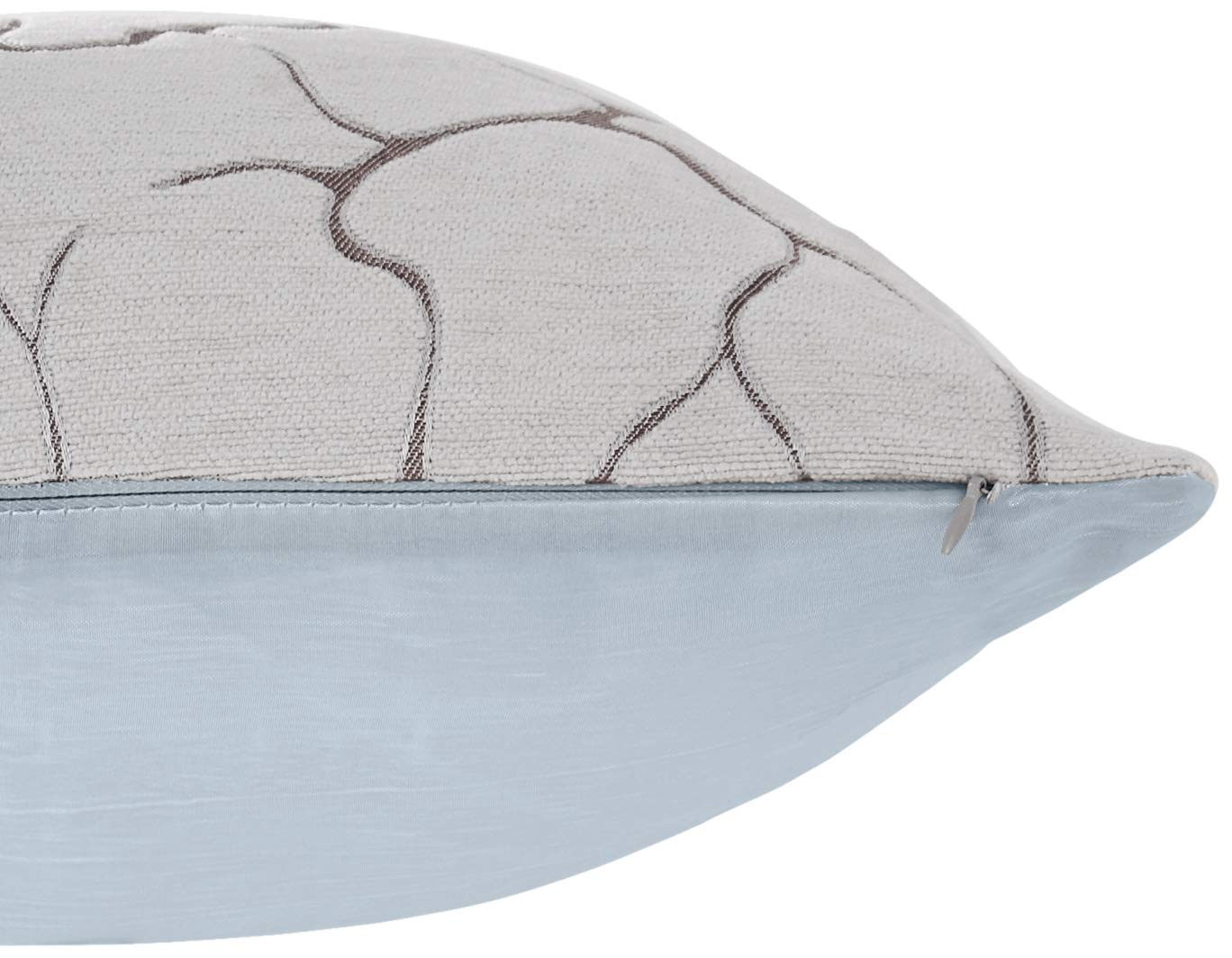 Violet Linen Milano Artistic Decorative Throw Pillows 18x18 Inches - Silver Gray Bohemian Style Cushion Covers for Sofa, Bed, Living Room & Home Decor