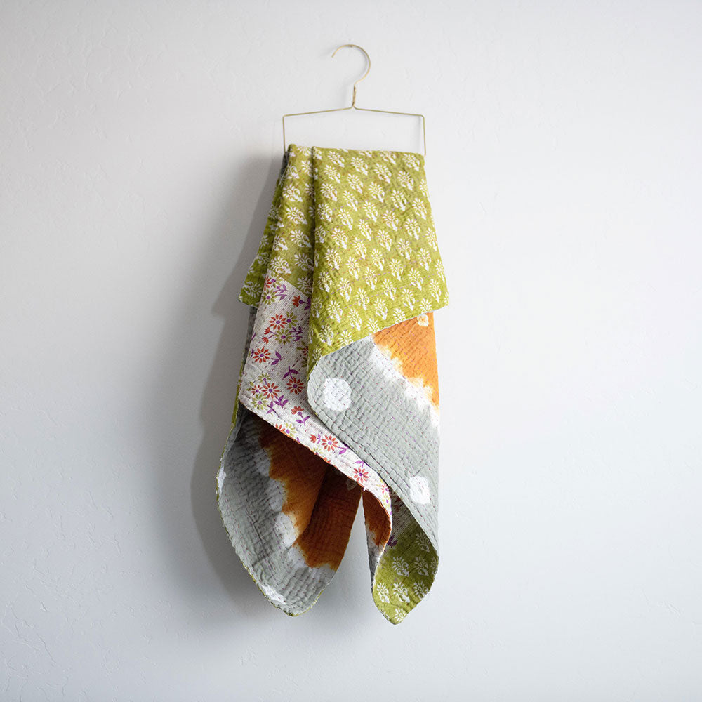 Soft Kantha Baby Blanket CB9024 - Handmade Cotton Swaddle Blanket for Newborns & Infants - Perfect for Nursery, Swaddling, Stroller & Photo Shoots