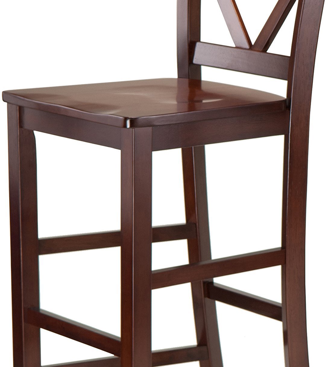Winsome Victor 29-Inch Brown Bar Stools - Set of 2 for Kitchen Island, Breakfast Nook & Home Bar