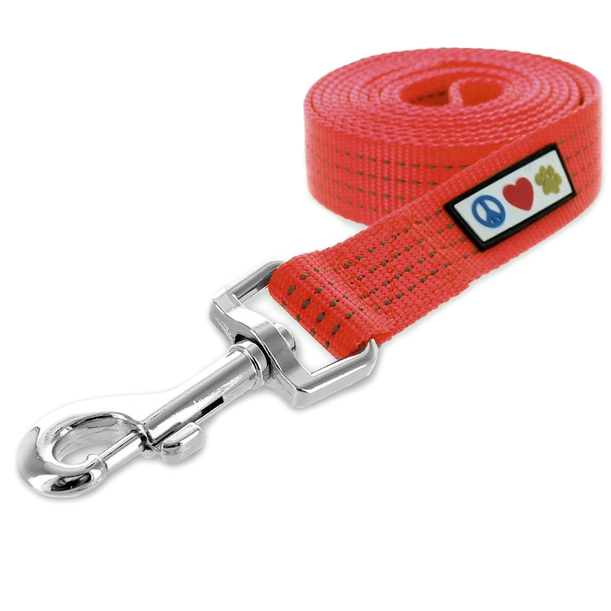 Pawtitas Reflective Dog Harness, Collar & Leash Set - Small & XS for Safety & Visibility | Perfect for Night Walks, Jogging & Outdoor Adventures (Red)