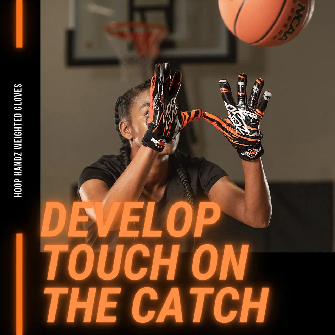 Hoop Handz Weighted Basketball Gloves for Training - Heavy Duty Design to Improve Hand Speed & Dribbling Skills | Perfect for Basketball Practice, Workouts & Skill Development