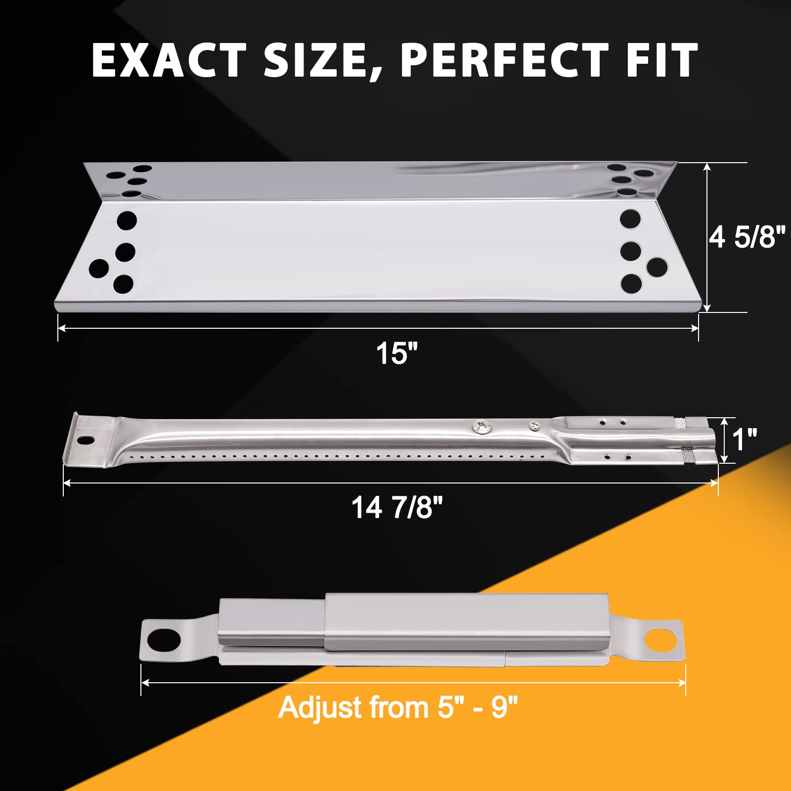 Grill Replacement Parts for Kenmore, Charbroil & Nexgrill - Burners, Heat Shields & Igniters - Perfect for Outdoor BBQ & Gas Grill Repair