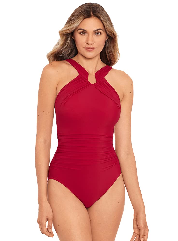 Miraclesuit Women's One Piece Swimsuit - Rock Solid Aphrodite Soft Cup Halter Bathing Suit for Women | Perfect for Beach Vacations, Pool Parties & Summer Getaways