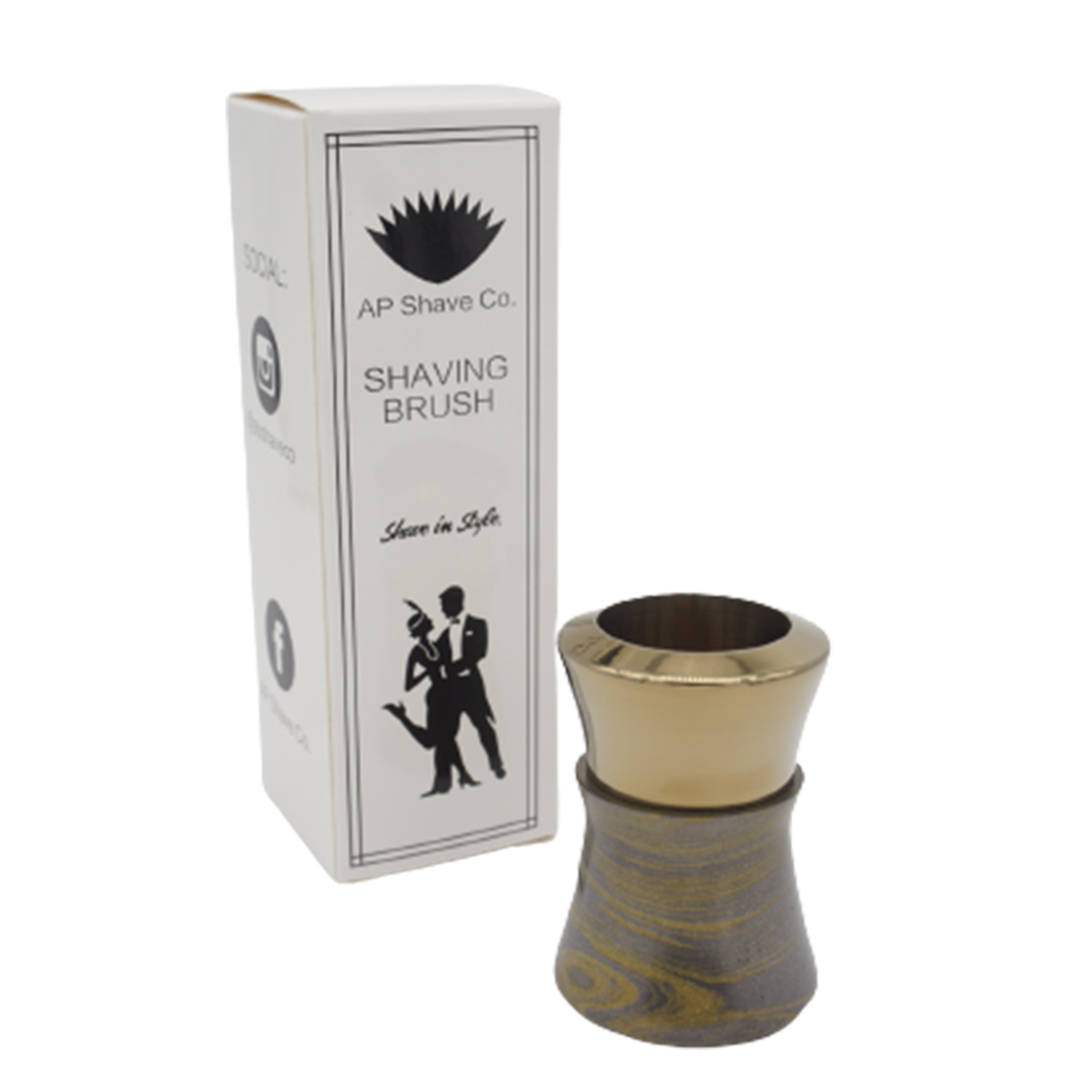 Handcrafted Gunsmoke & Gold Bronze Shaving Brush Handle - Fits 26mm & 28mm Knots - Perfect for Wet Shaving & Grooming Gifts