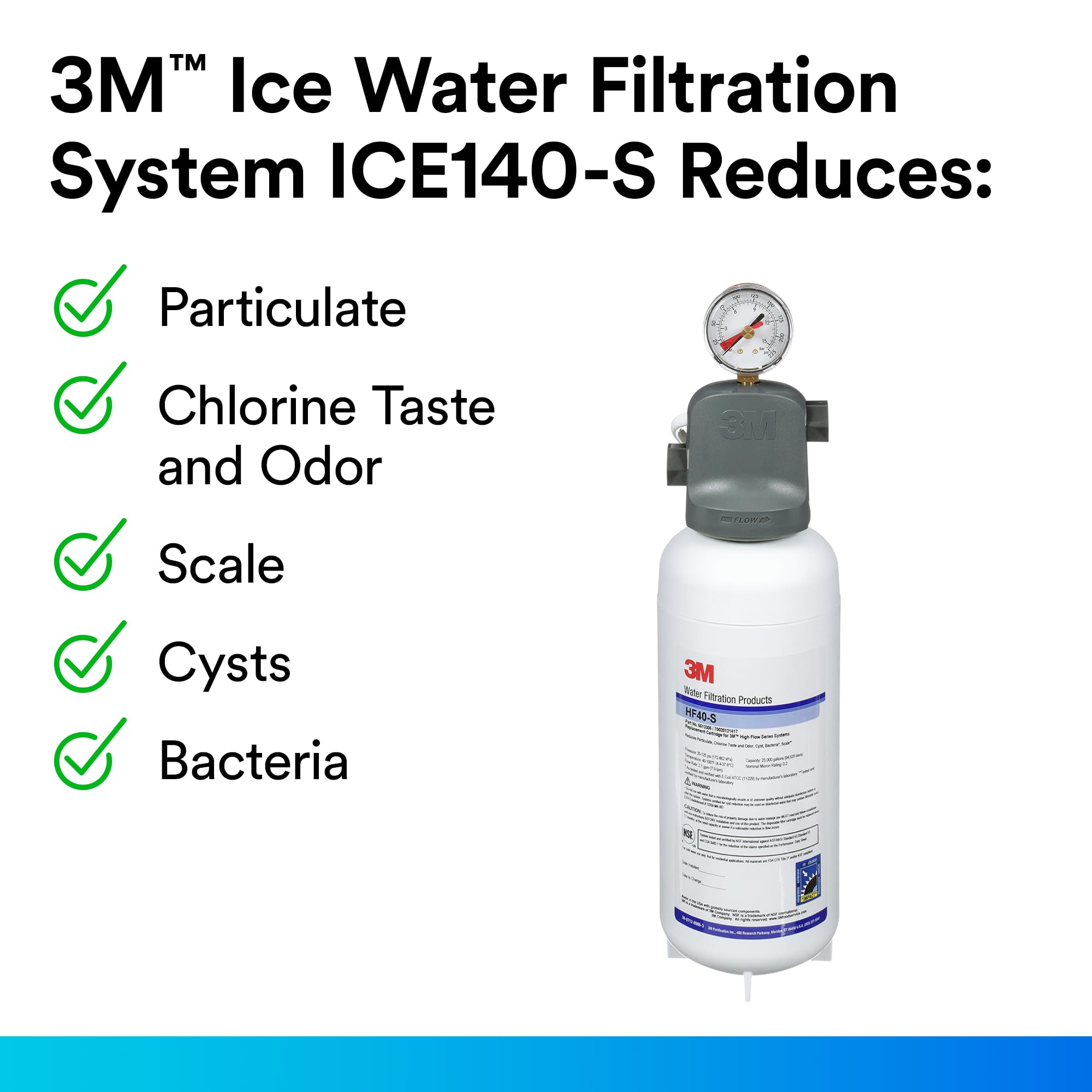 Cuno ICE140-S Single Cartridge Water Filter System for Home, Office, and Industrial Use - Pure Drinking Water Solution