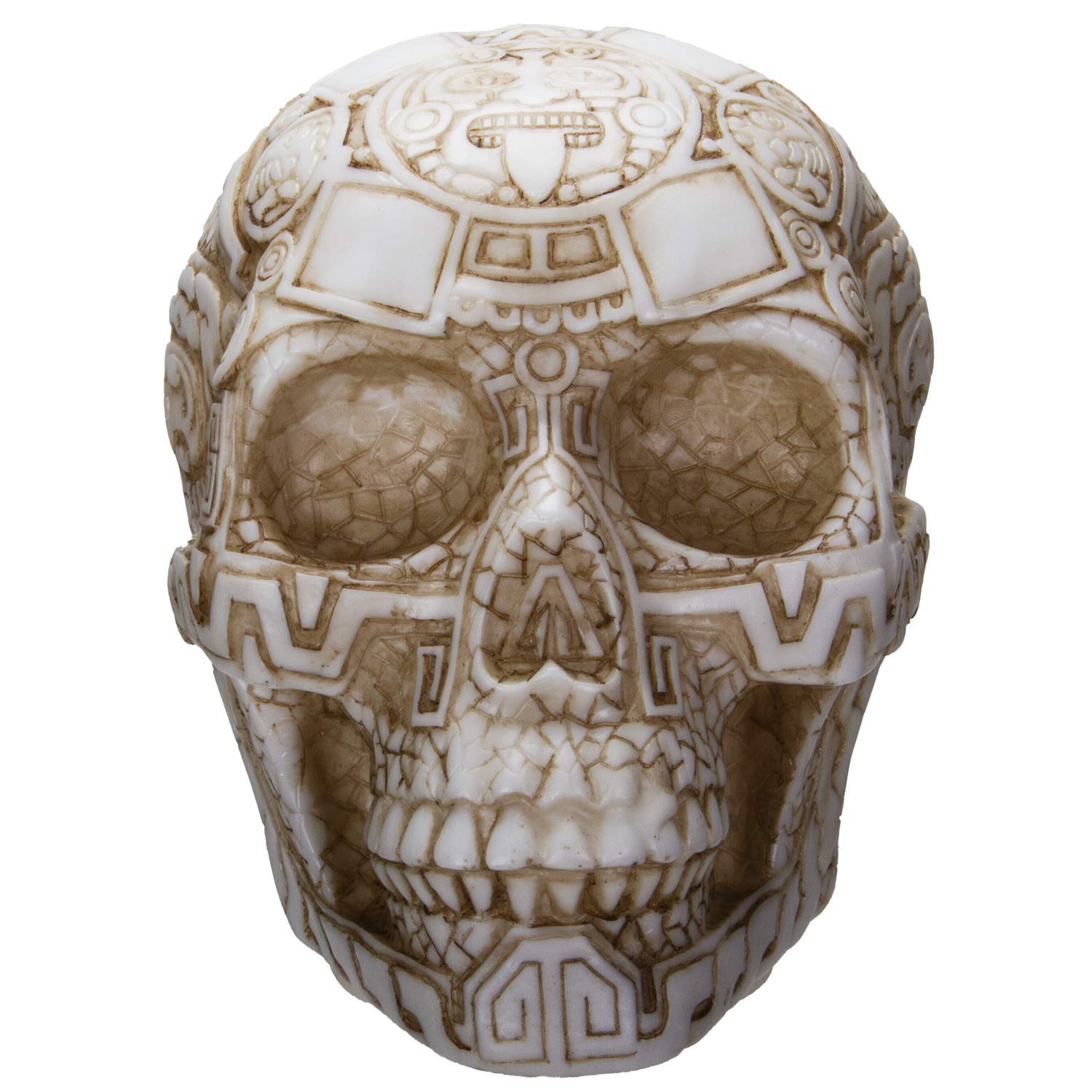 Aztec Skull LED Night Light with Dual USB Charging Ports - White Home Decor for Bedroom, Office & Gifts | Pacific Giftware