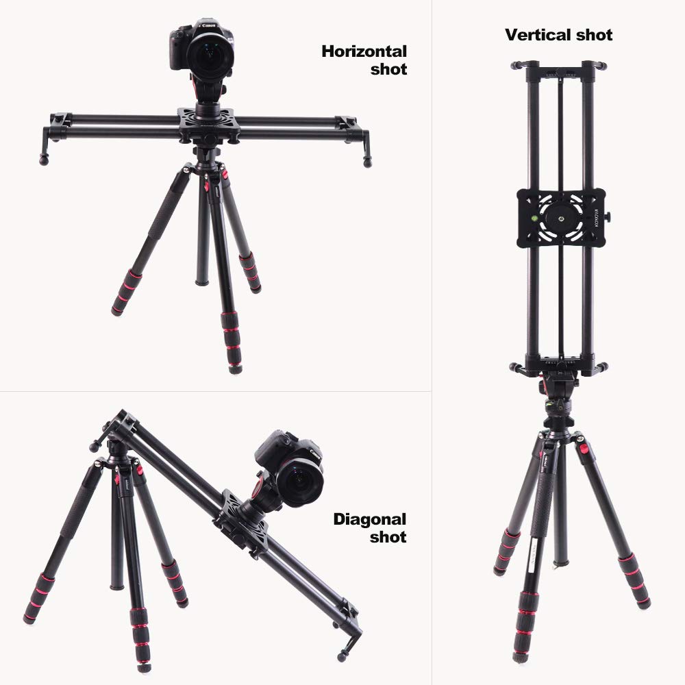 KONOVA P1 Series Carbon Fiber Camera Slider Dolly - 80cm (31.5 inch) Parallax Panorama Shooting Tool for DSLR, Mirrorless & Smartphone - Includes Carrying Bag | Perfect for Time-Lapse, Product Photography & Cinematic Video Production
