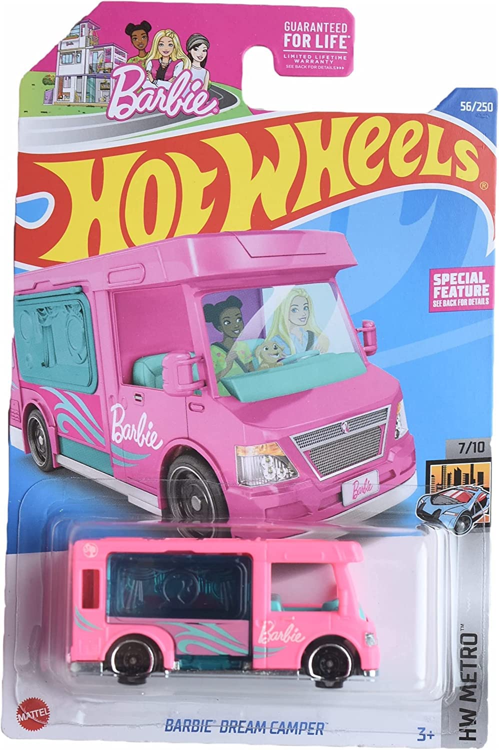 Hot Wheels Barbie Dream Camper Toy Vehicle - Metro 7/10 Scale Die-Cast Car for Kids - Perfect for Collectors & Playtime Adventures
