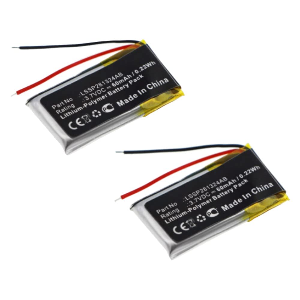 Synergy Digital Smartwatch Batteries for Fitbit One - 2 Pack Li-Pol 3.7V 60mAh Replacement Battery (Compatible with Fitbit LSSP281324AB) | Perfect for Fitness Tracking, Daily Wear & Extended Battery Life