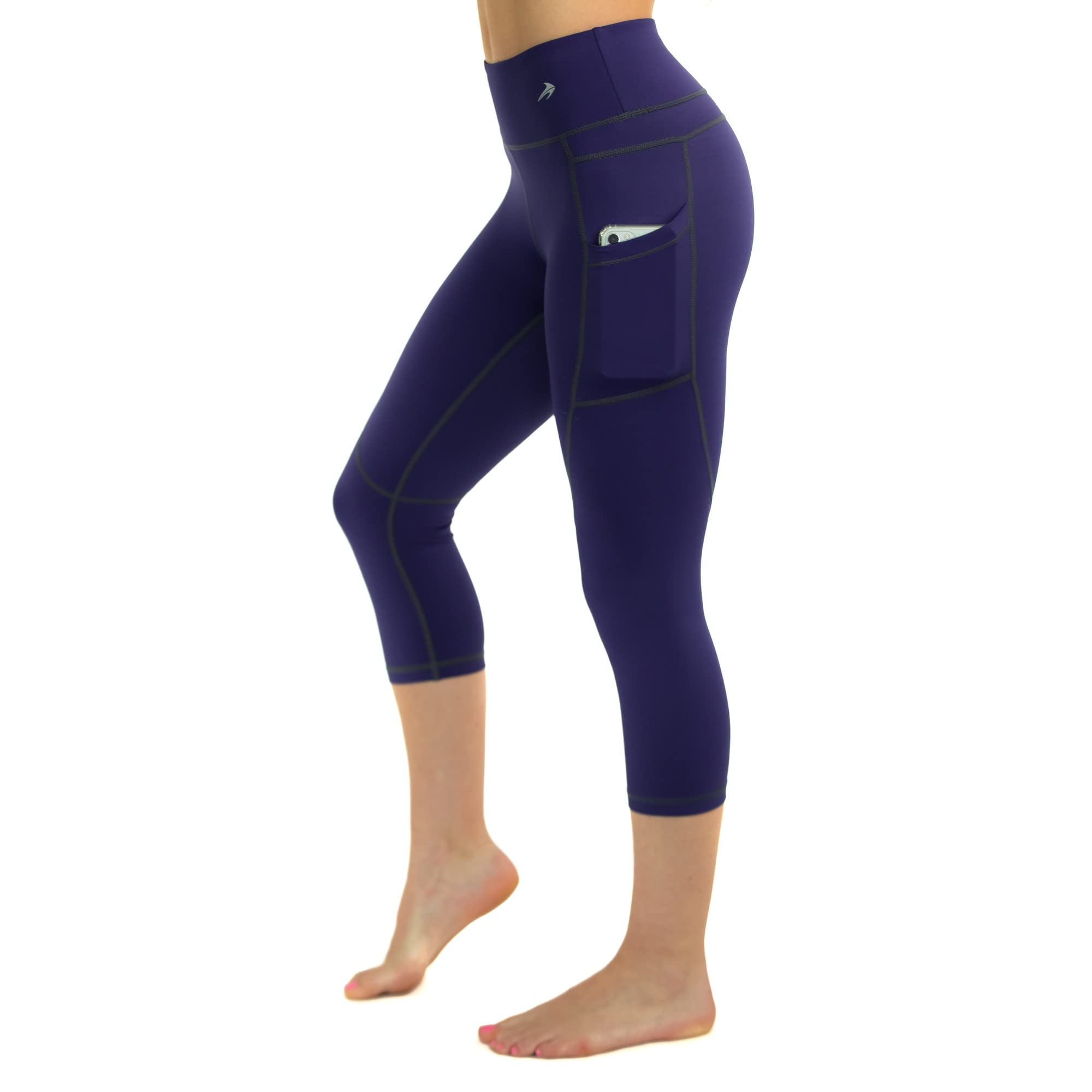 CompressionZ High Waisted Yoga Pants for Women - Tummy Control Workout Capri Leggings | Perfect for Yoga, Gym & Everyday Wear