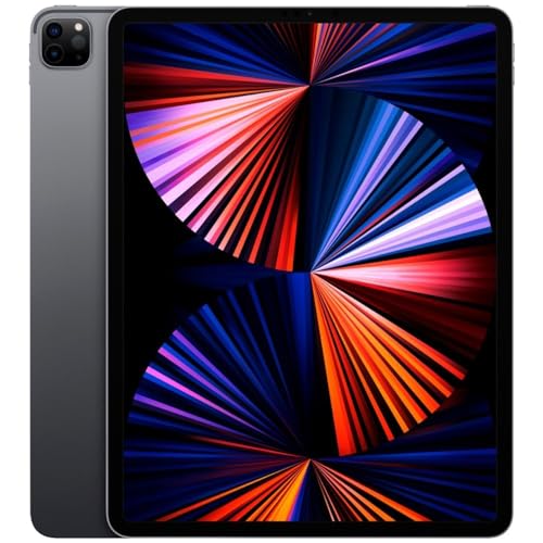 Apple iPad Pro 5th Generation (2021) 12.9-inch 128GB WiFi + Cellular Unlocked Space Gray - Renewed Premium Tablet for Work, Study & Entertainment
