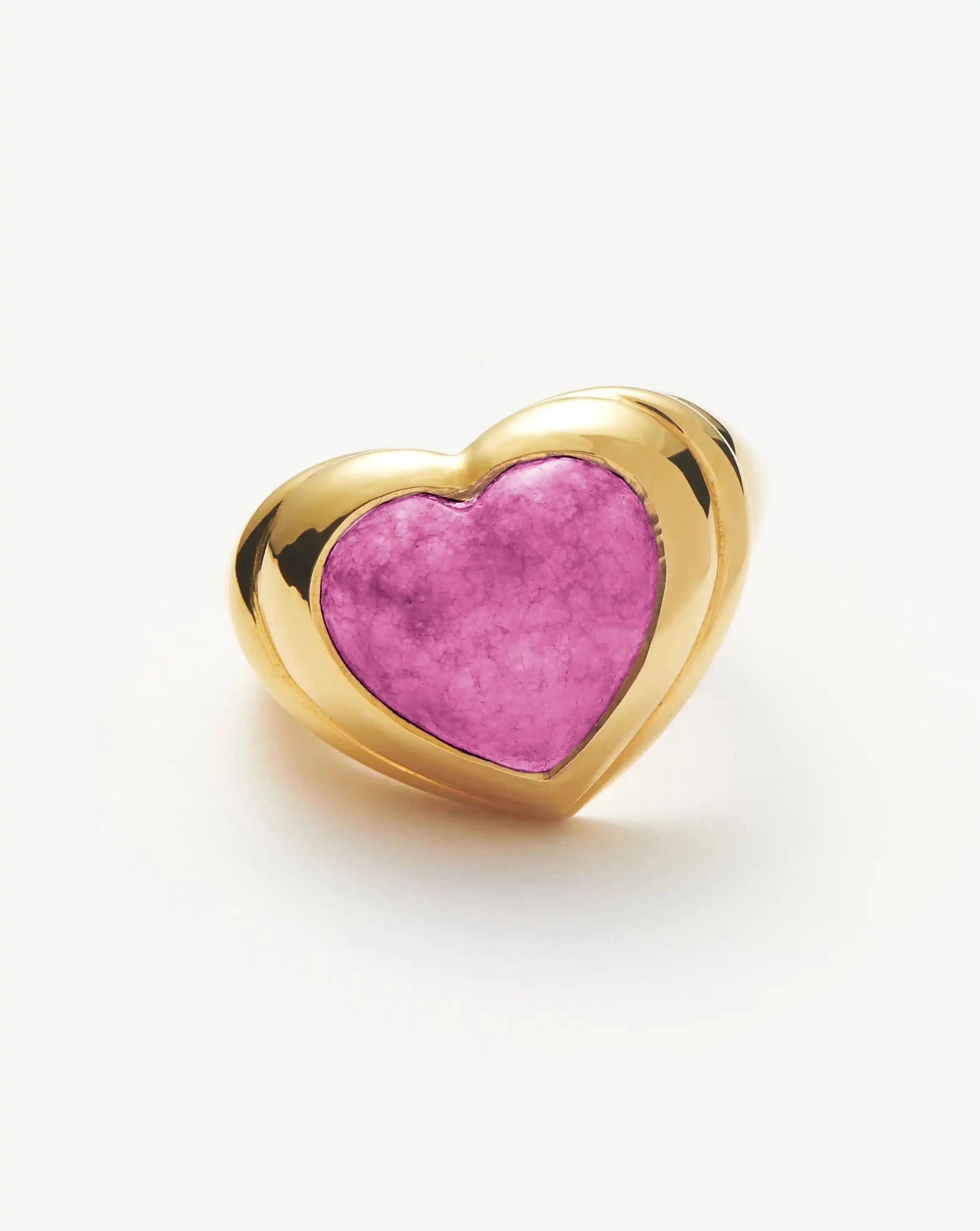 18k Gold Plated Jelly Heart Gemstone Ring with Purple Quartz - Elegant Jewelry for Women, Perfect for Valentine's Day Gifts, Anniversary Presents & Romantic Occasions