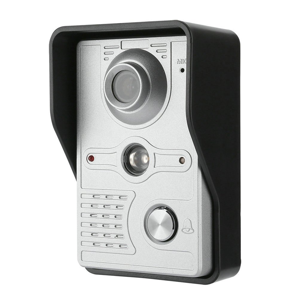 7 Inch LCD Video Intercom System with HD Night Vision - 700TVL Doorbell Camera Kit (2 Cameras + 1 Monitor) - White | Secure Home Entry & Apartment Communication Solution