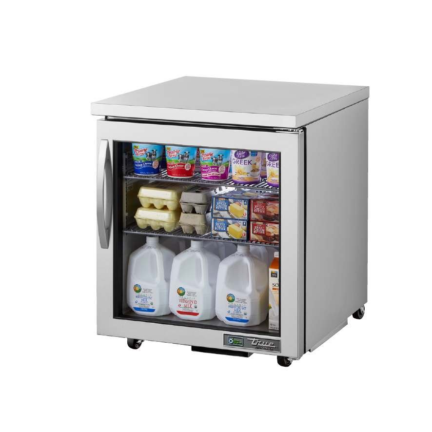 True 27-Inch ADA Compliant Undercounter Refrigerator with Glass Door - Compact Freezerless Design for Kitchen, Bar, Office & Commercial Use - TUC 27G ADA