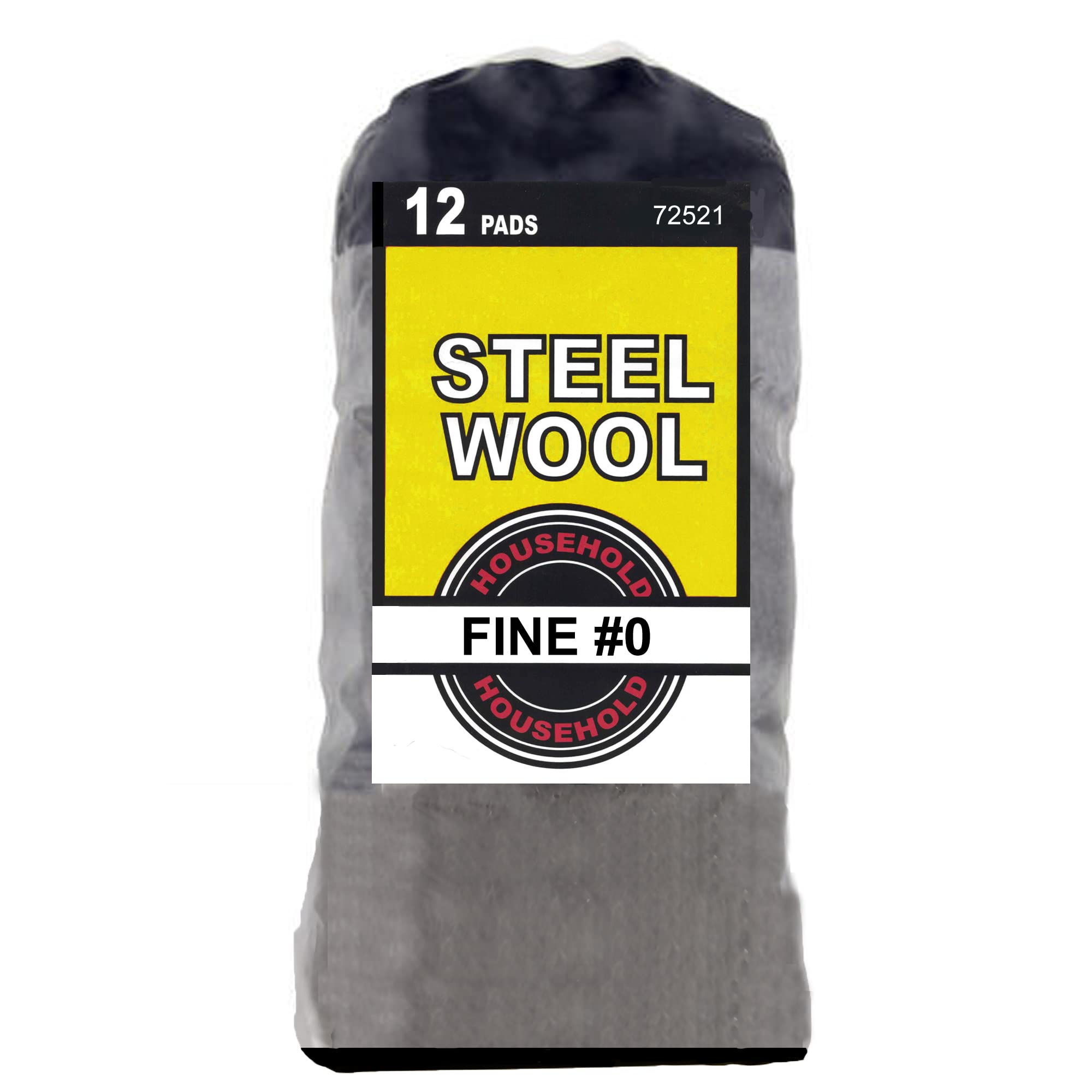 Premium #0 Fine Grade Steel Wool Pads - 12 Pack for Household Cleaning, Polishing & Rust Removal - Ideal for Kitchen, Bathroom & Metal Surfaces