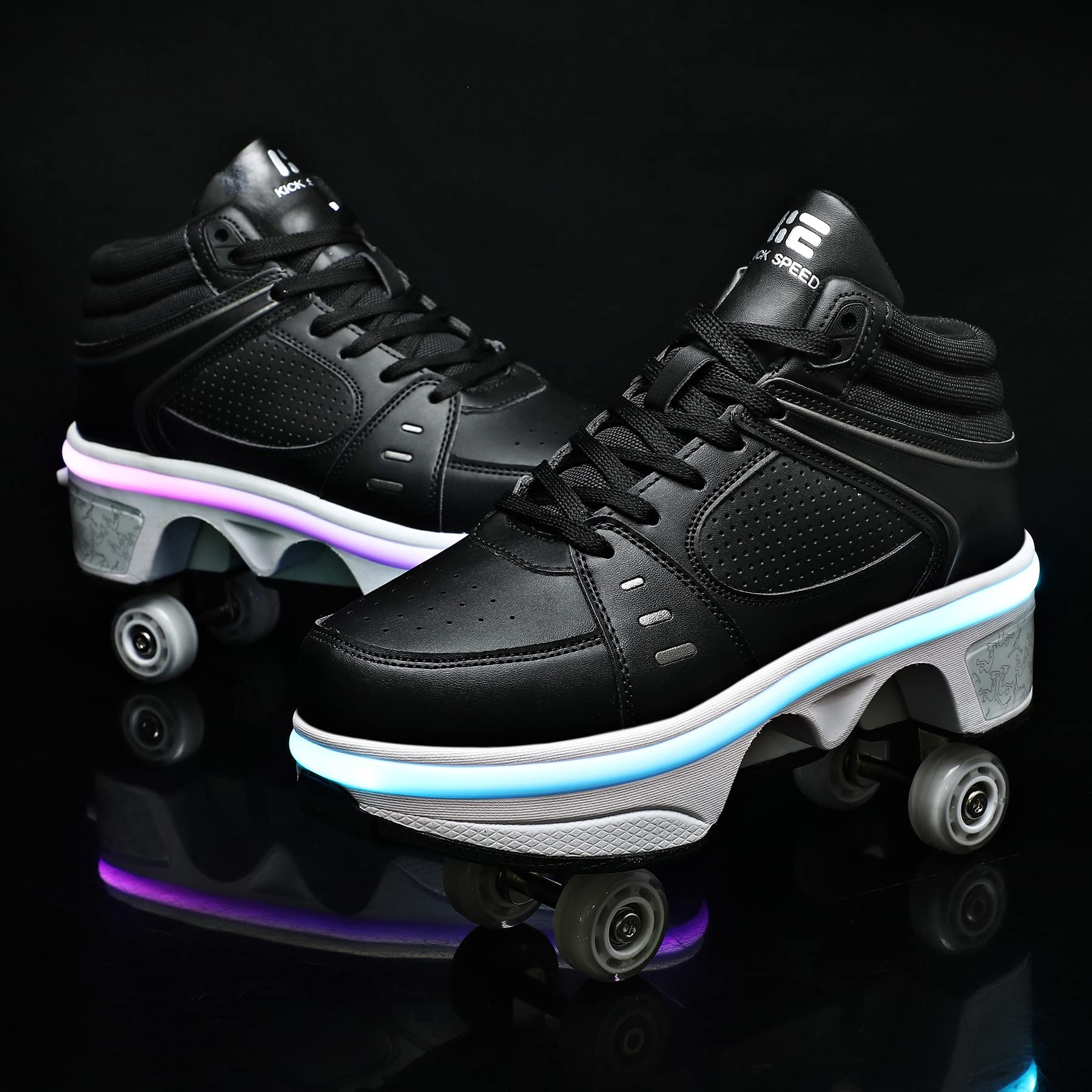 2-in-1 Roller Skates with Retractable Wheels - Convertible Outdoor Skating Shoes for Kids & Teens | Perfect for Park, Rink & Street Skating Adventures