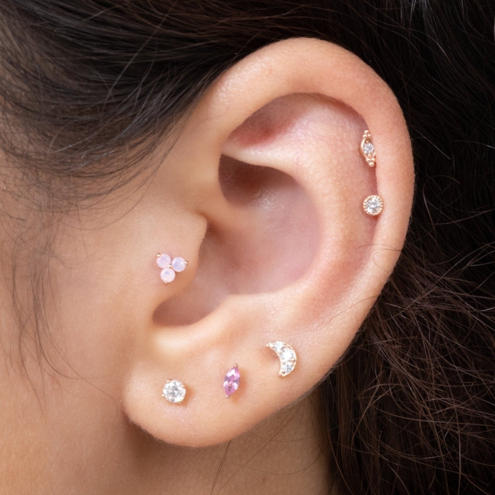 14k Yellow Gold Beaded Marquise Diamond Evil Eye Stud Earrings - Protection Jewelry for Women, Gift for Her, Perfect for Everyday Wear & Special Occasions
