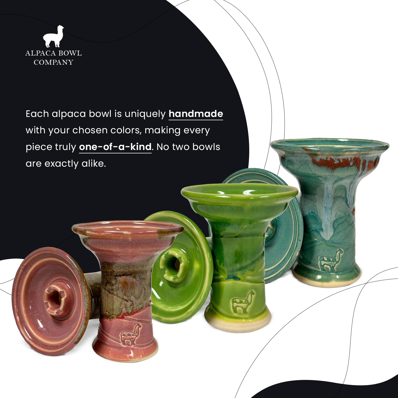 Premium Alpaca Ceramic Hookah Bowl - LeRook Shisha Phunnel Head for Smooth Smoking | Durable & Heat Resistant | Perfect for Home Parties, Lounges & Relaxation (Brown Mix)