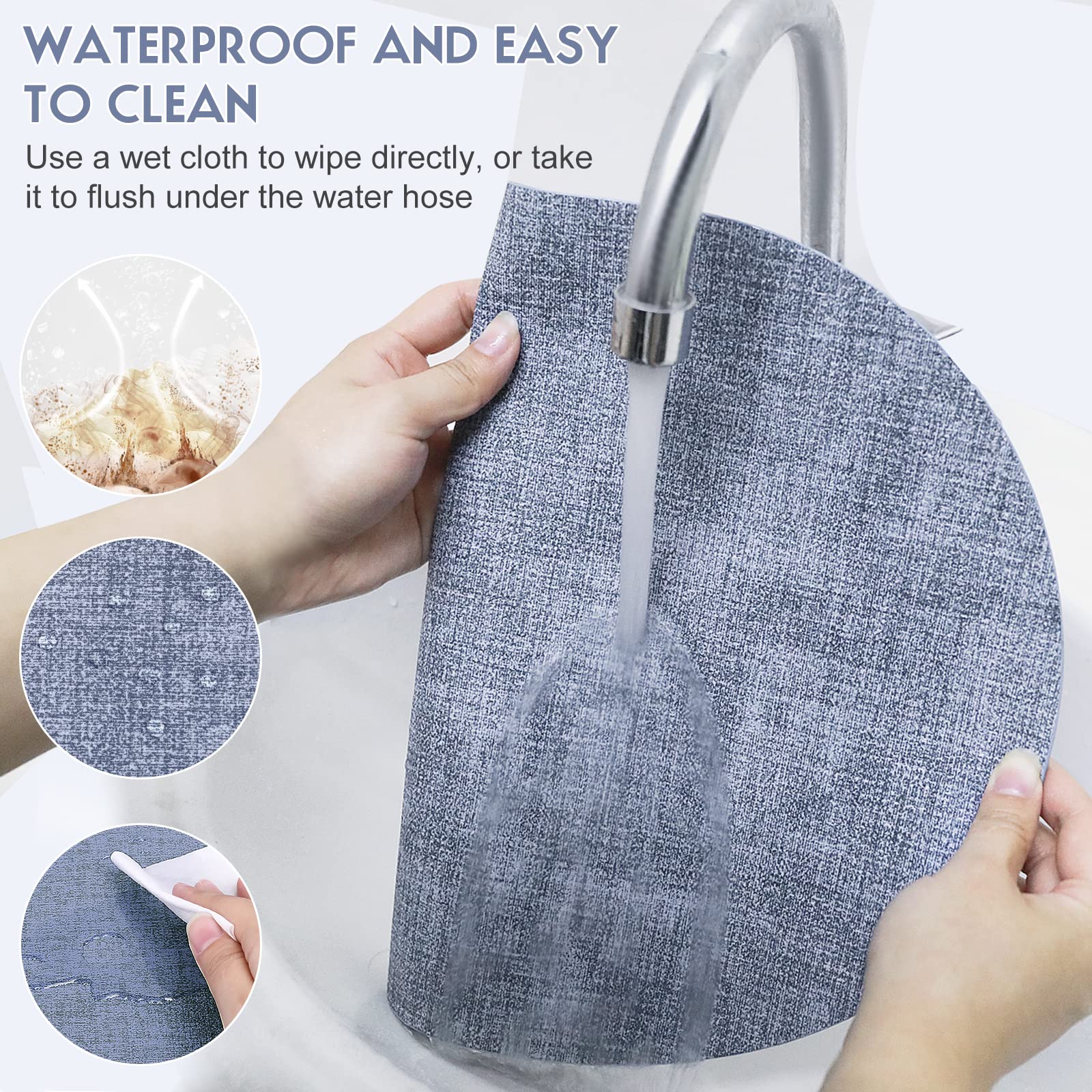Premium Blue Placemats Set of 4 - Waterproof Leather Table Mats for Indoor & Outdoor Use - Easy to Clean Dining & Kitchen Placemats - Perfect for Parties, BBQs, and Everyday Meals