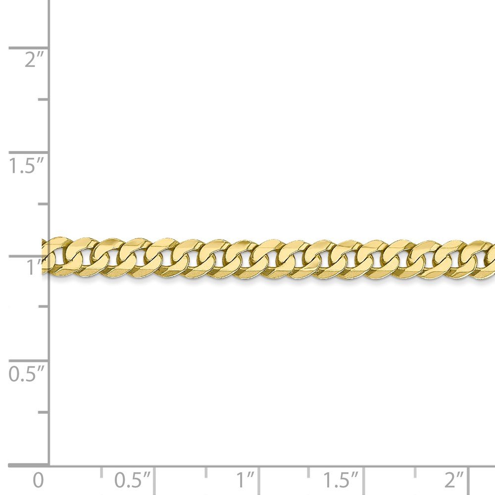 10K Yellow Gold 4.75mm Flat Beveled Curb Chain Anklet - 9