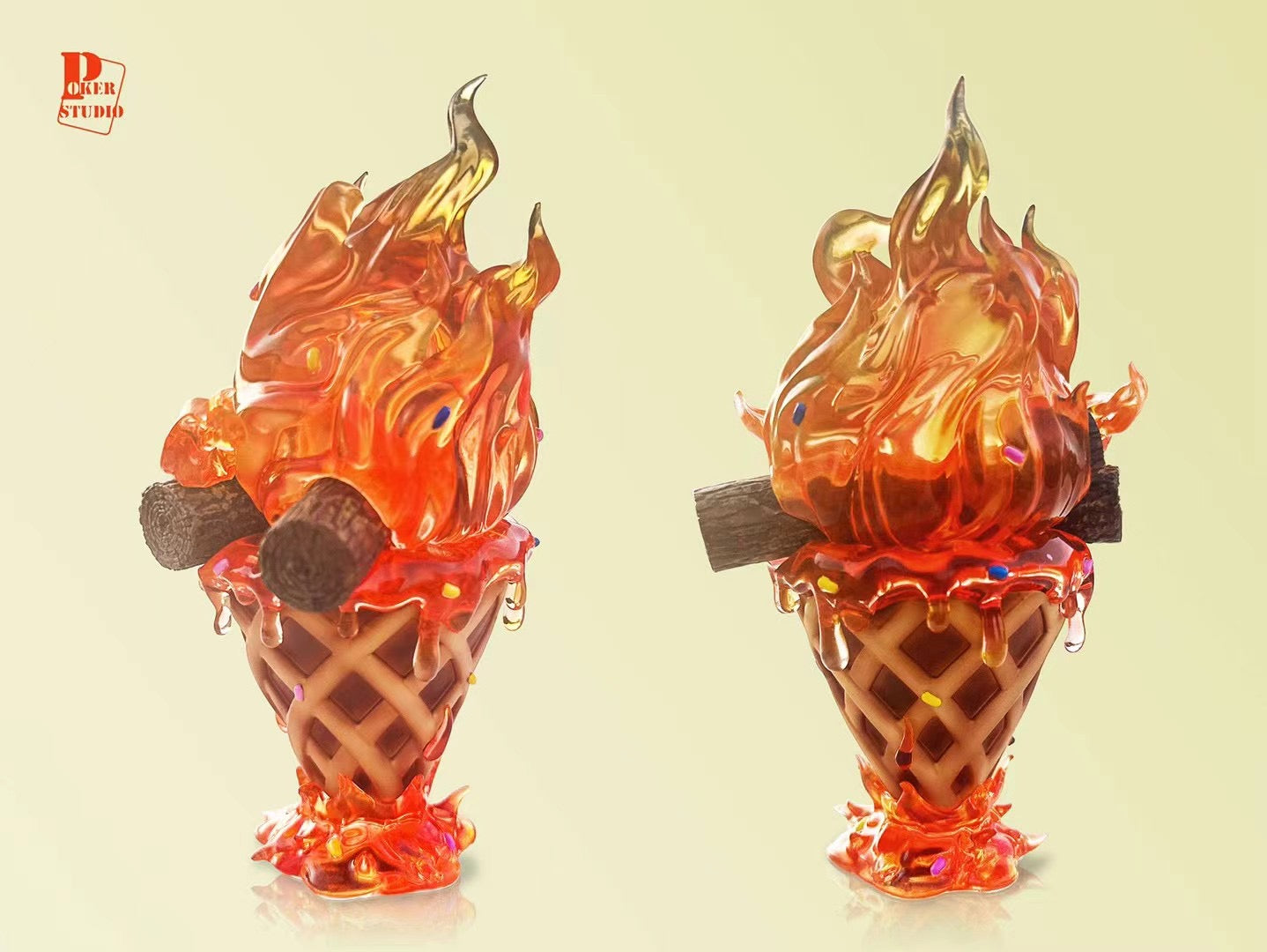 Howl’s Moving Castle Calcifer Ice Cream Cone - Anime Studio Ghibli Collectible for Fans - Perfect for Cosplay, Room Decor, and Gift Giving