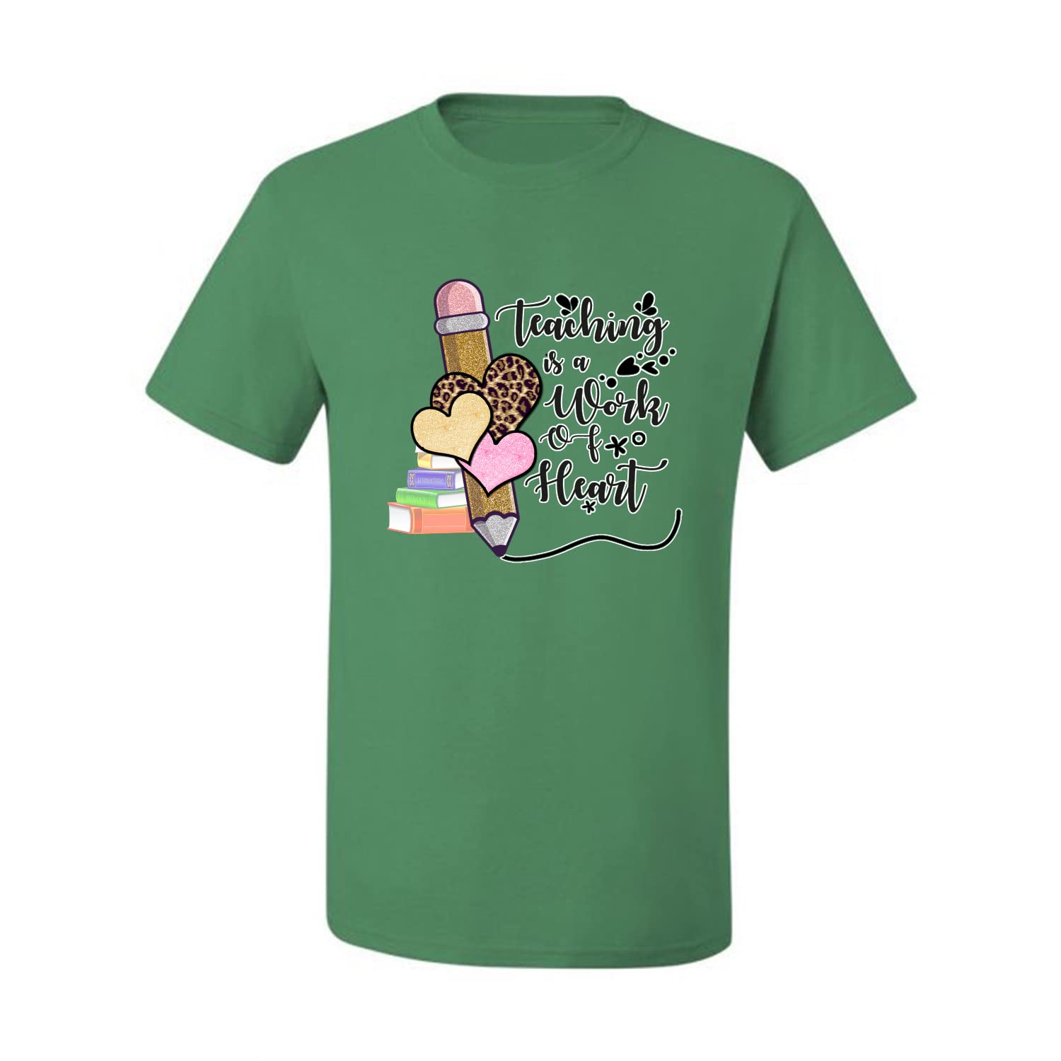 Wild Bobby Teaching is a Work of Heart Pop Culture Men's Graphic T-Shirt - Funny Teacher Appreciation Gift for Educators, Dad & Graduates - Perfect for School, Work & Casual Wear