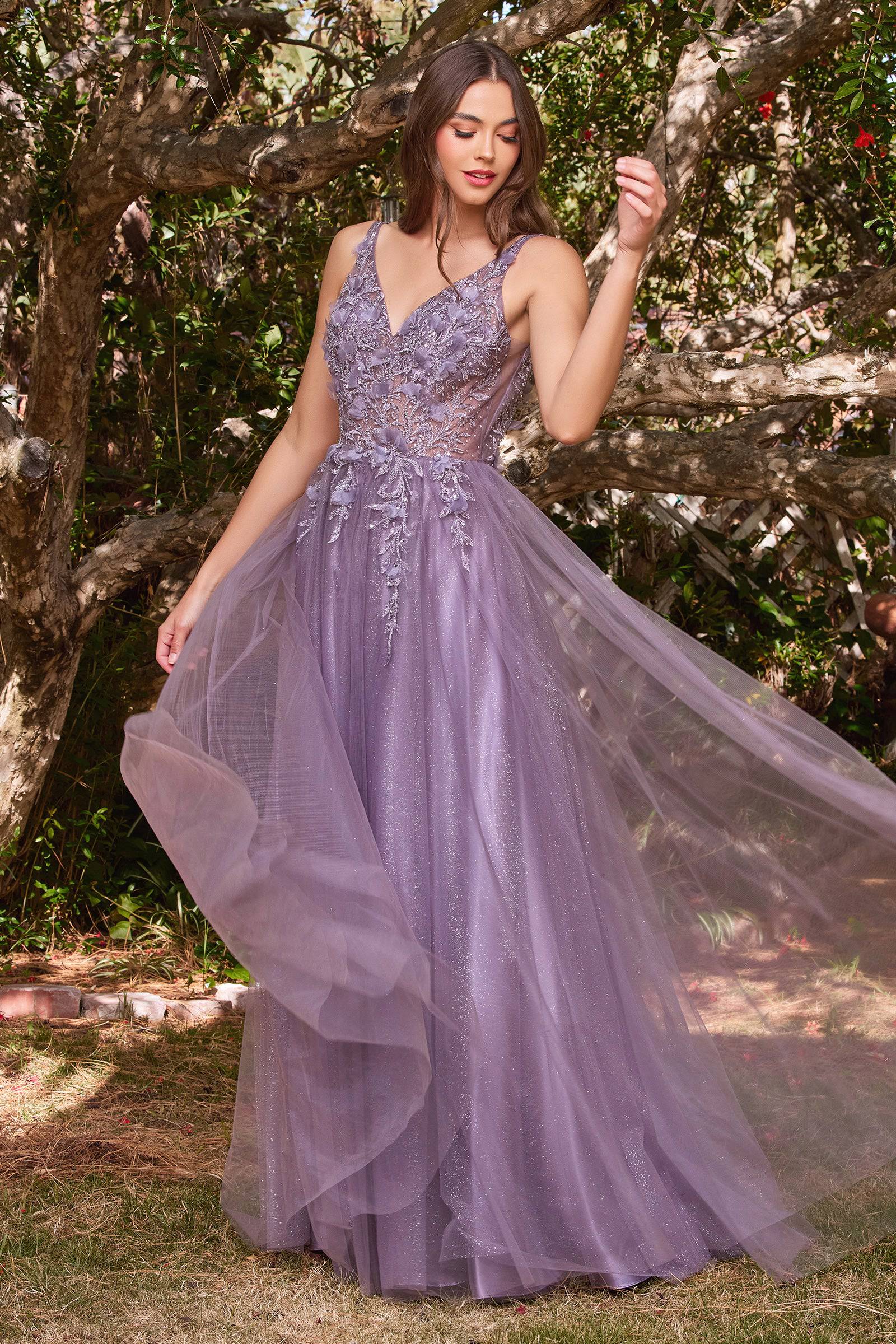Cinderella Divine CD0181 Ladivine Embroidered Ball Gown for Women - Elegant Flowing Formal Dress for Prom, Wedding, Quinceañera & Special Occasions