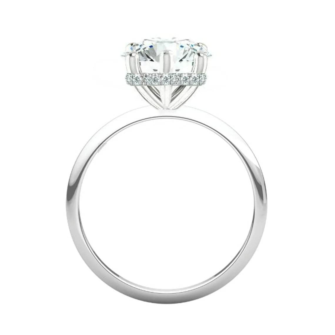 2 CT Round Moissanite Engagement Ring Wedding Bridal Set, 6-Prong Solitaire Diamond Ring for Women, Vintage Silver Anniversary Promise Ring - Perfect for Proposals, Weddings & Romantic Gifts